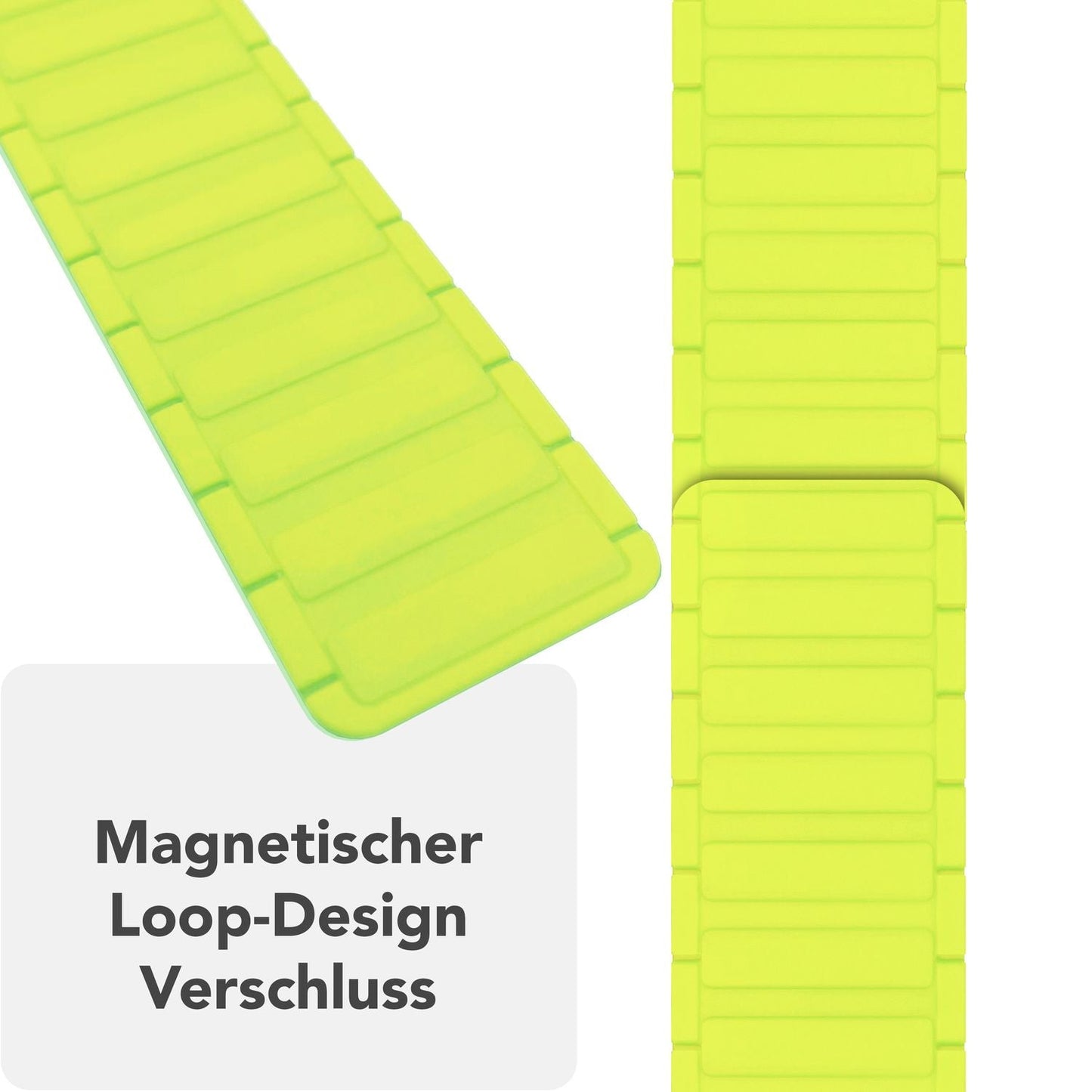 NALIA Nexus ól fyrir Apple Watch Ultra/SE/10/9/8/7/6/5/4/3/2/1, kassastærð 42/44/45/46/49 mm, segulmagnað sílikonlykkjuól með bylgjuáferð