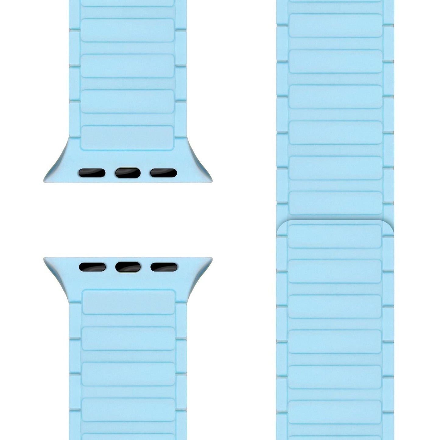 NALIA Nexus ól fyrir Apple Watch Ultra/SE/10/9/8/7/6/5/4/3/2/1, kassastærð 42/44/45/46/49 mm, segulmagnað sílikonlykkjuól með bylgjuáferð