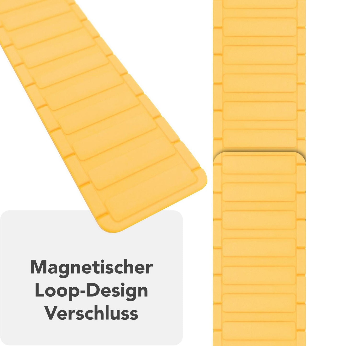 NALIA Nexus ól fyrir Apple Watch Ultra/SE/10/9/8/7/6/5/4/3/2/1, kassastærð 42/44/45/46/49 mm, segulmagnað sílikonlykkjuól með bylgjuáferð