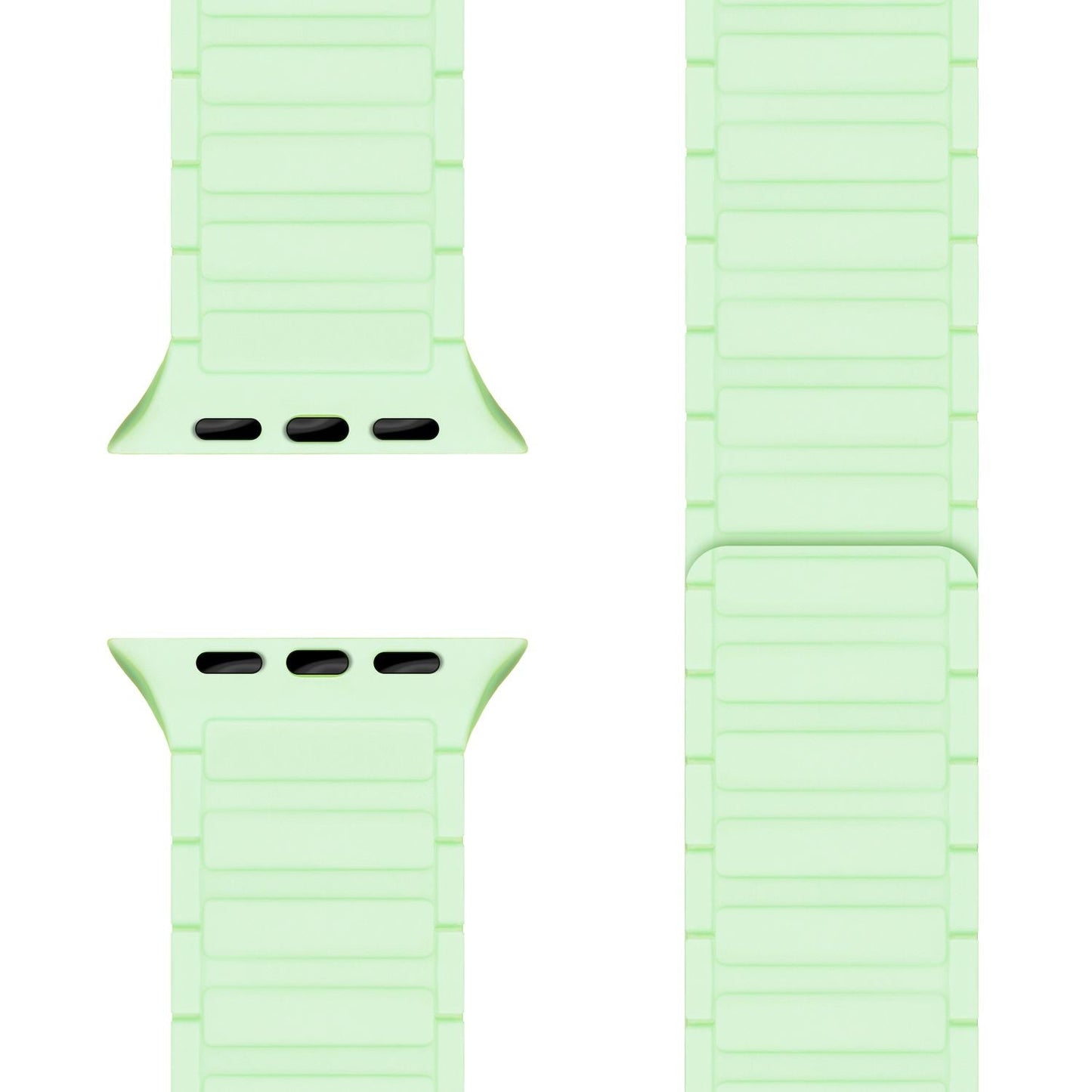 NALIA Nexus ól fyrir Apple Watch Ultra/SE/10/9/8/7/6/5/4/3/2/1, kassastærð 42/44/45/46/49 mm, segulmagnað sílikonlykkjuól með bylgjuáferð