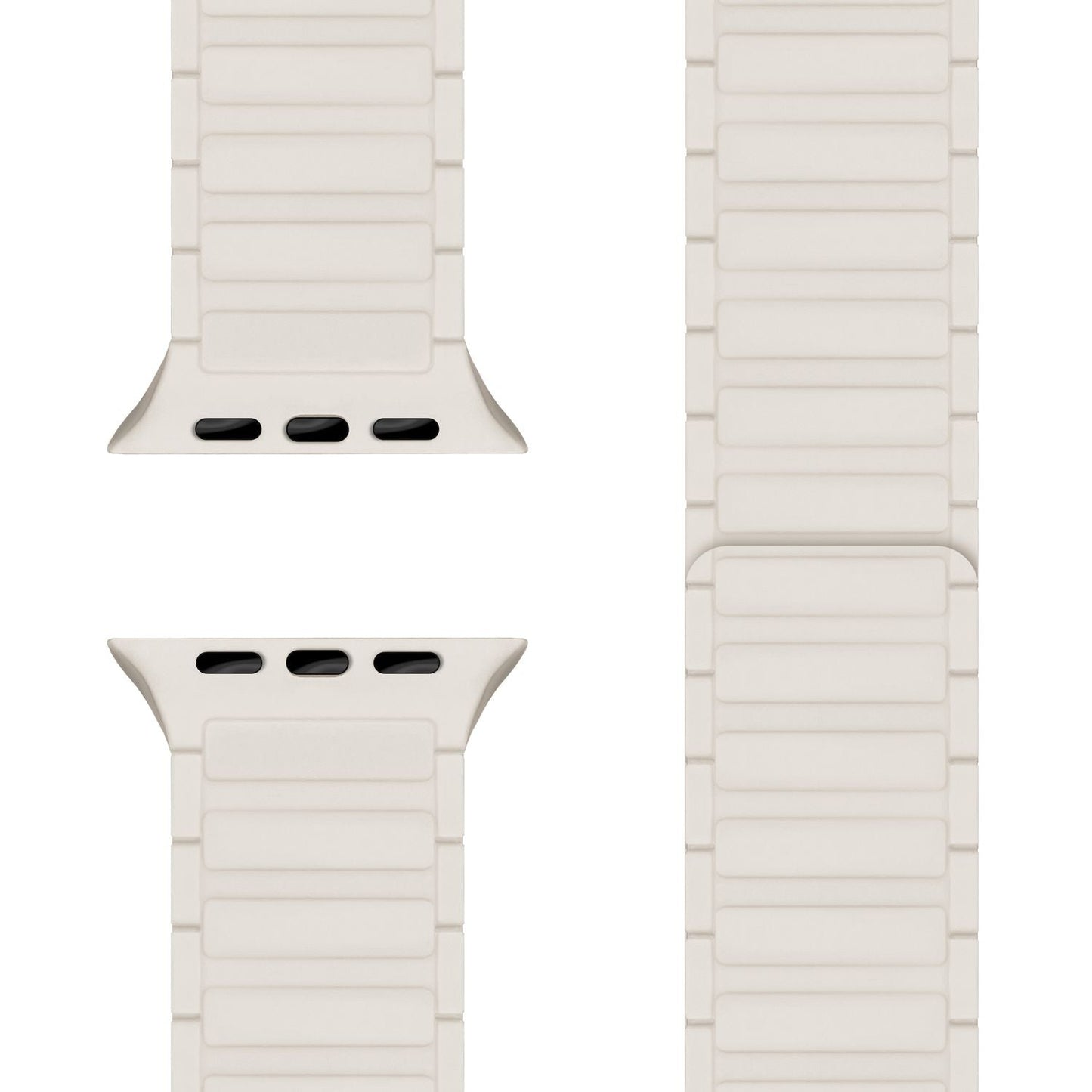 NALIA Nexus ól fyrir Apple Watch Ultra/SE/10/9/8/7/6/5/4/3/2/1, kassastærð 42/44/45/46/49 mm, segulmagnað sílikonlykkjuól með bylgjuáferð