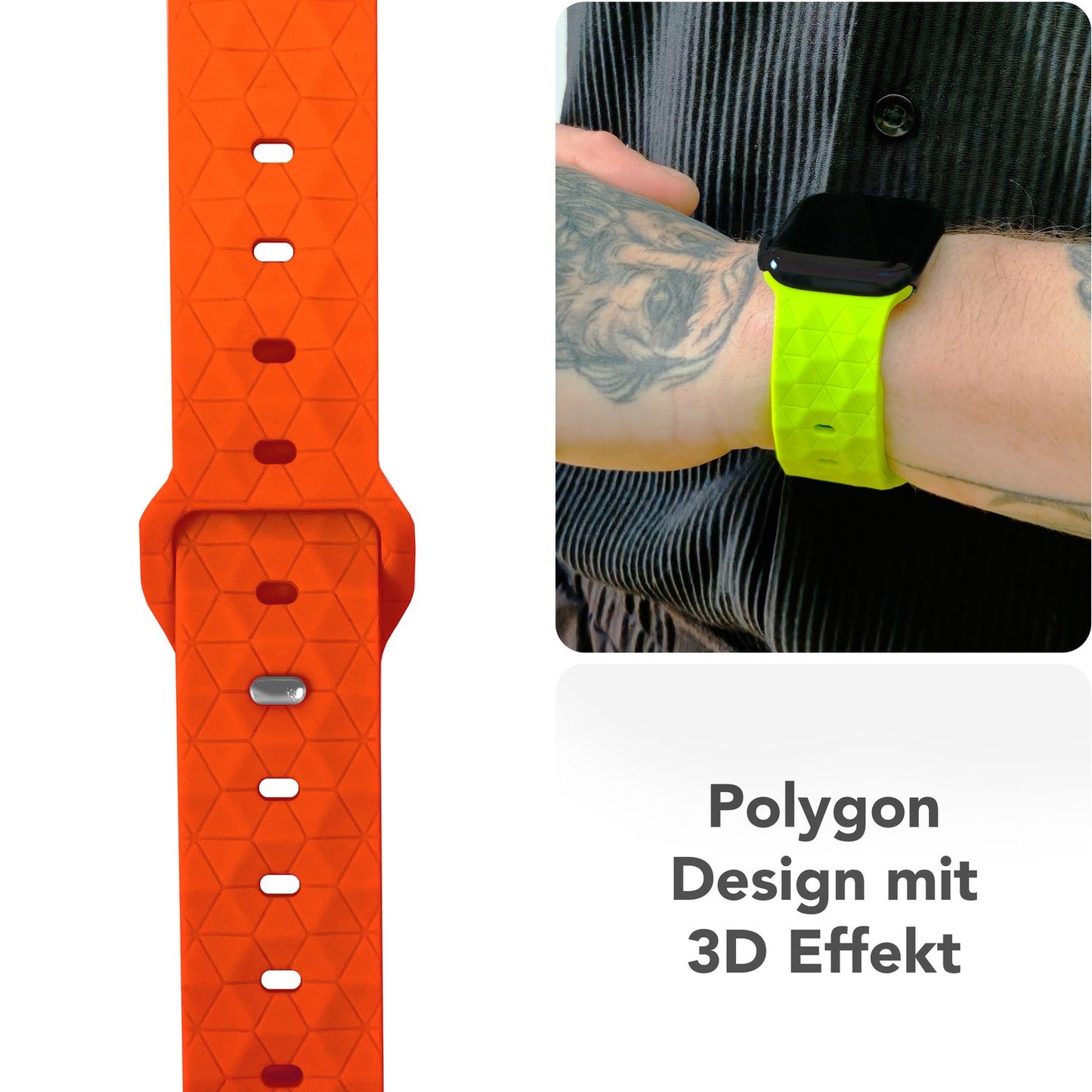 NALIA Hexion ól fyrir Apple Watch seríuna SE/10/9/8/7/6/5/4/3/2/1, kassastærð 38/40/41/42 mm, sportól með sílikonlykkju, smellupinna og sexhyrningslaga hönnun.