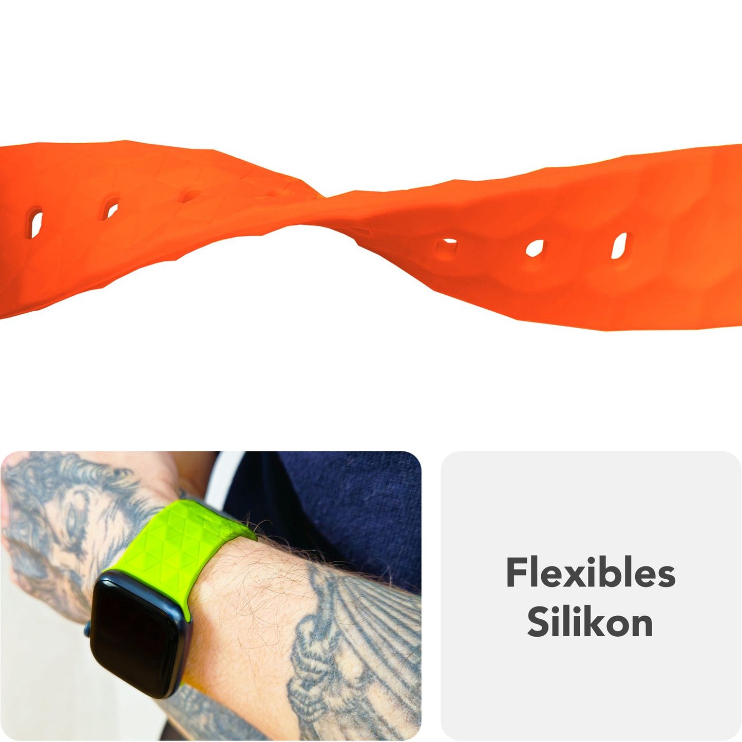 NALIA Hexion ól fyrir Apple Watch seríuna SE/10/9/8/7/6/5/4/3/2/1, kassastærð 38/40/41/42 mm, sportól með sílikonlykkju, smellupinna og sexhyrningslaga hönnun.