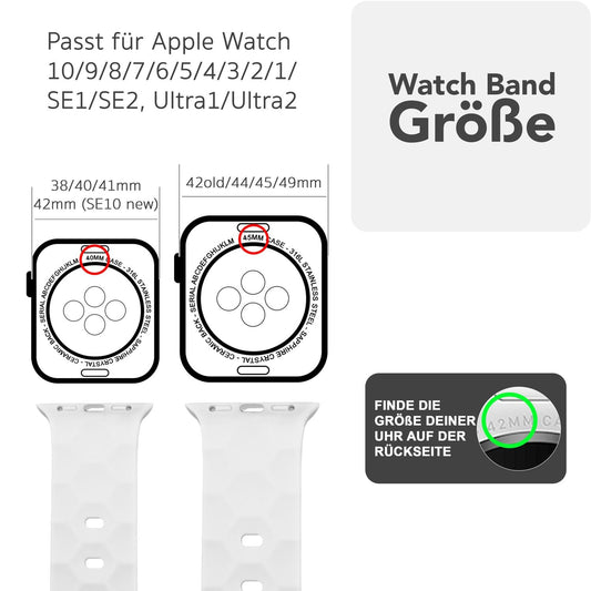 NALIA Hexion ól fyrir Apple Watch Series Ultra/SE/10/9/8/7/6/5/4/3/2/1, kassastærð 42/44/45/46/49 mm, sílikonlykkjuól með smellupinna og sexhyrningslaga hönnun.