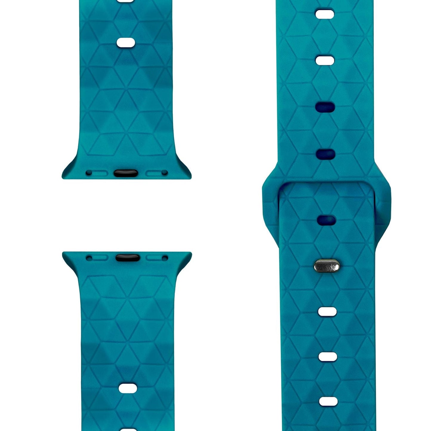 NALIA Hexion ól fyrir Apple Watch Series Ultra/SE/10/9/8/7/6/5/4/3/2/1, kassastærð 42/44/45/46/49 mm, sílikonlykkjuól með smellupinna og sexhyrningslaga hönnun.