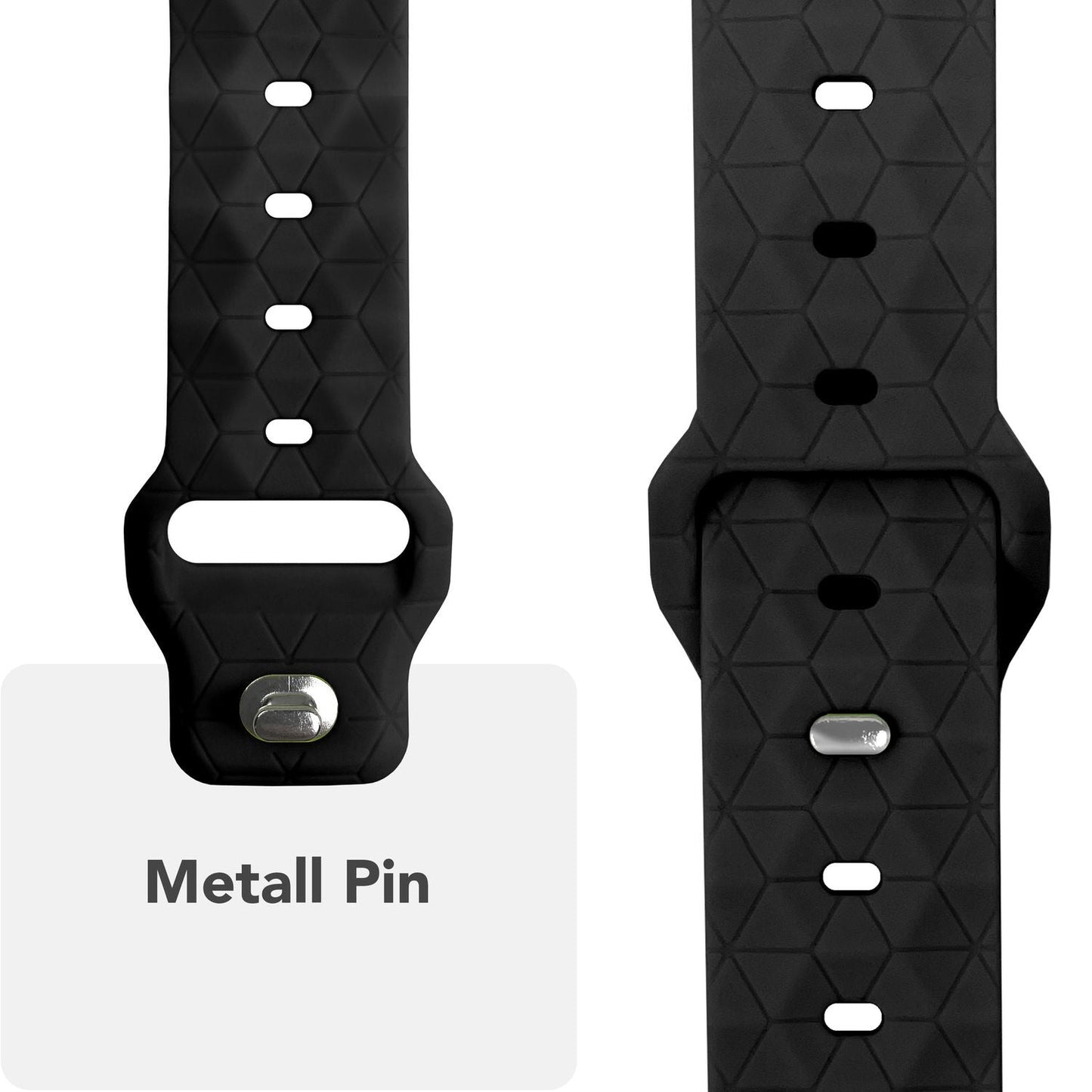 NALIA Hexion ól fyrir Apple Watch Series Ultra/SE/10/9/8/7/6/5/4/3/2/1, kassastærð 42/44/45/46/49 mm, sílikonlykkjuól með smellupinna og sexhyrningslaga hönnun.