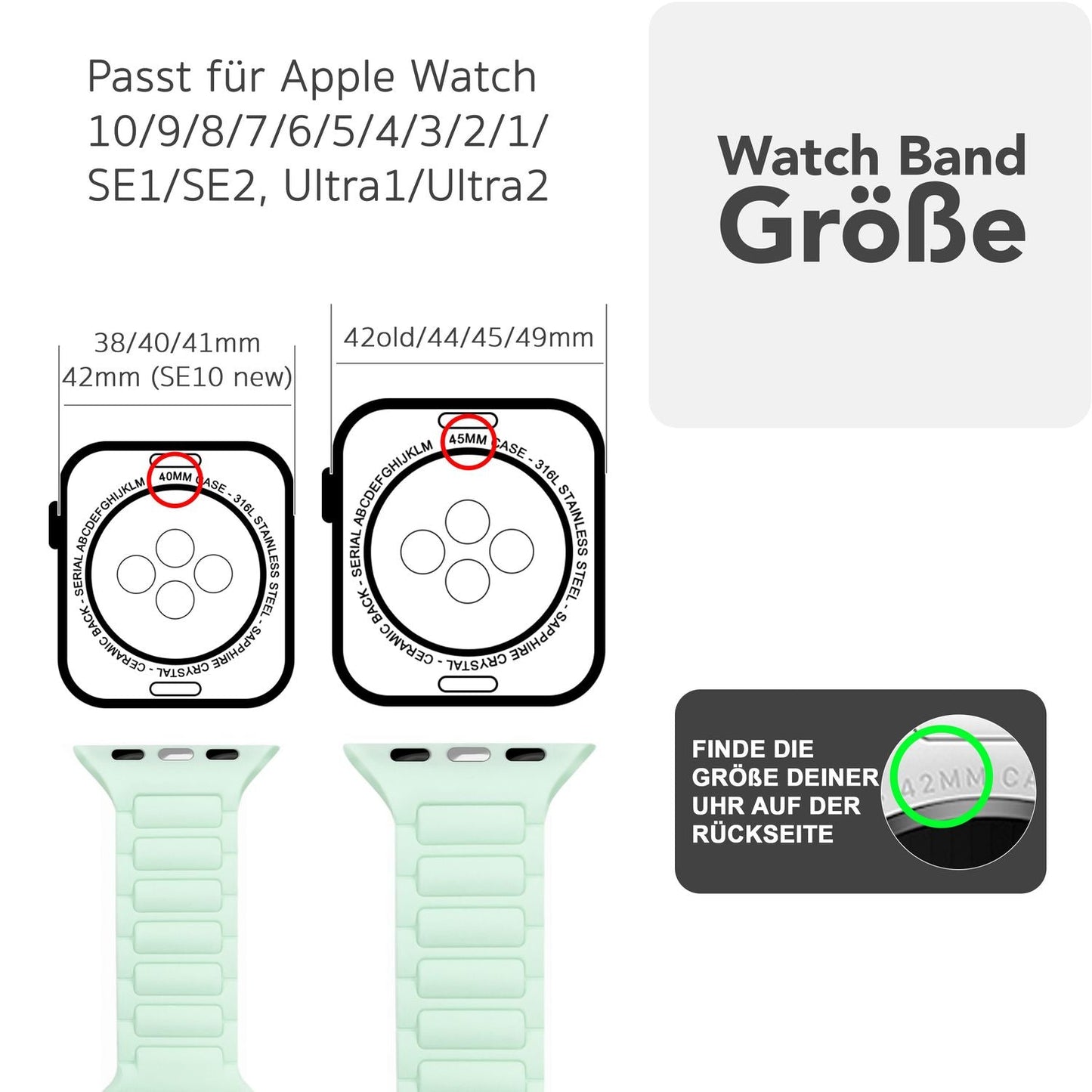NALIA Pulse armband fyrir Apple Watch Series SE/10/9/8/7/6/5/4/3/2/1, kassastærð 38/40/41/42 mm, þrívíddar áferðar sílikon sportband með smellulás