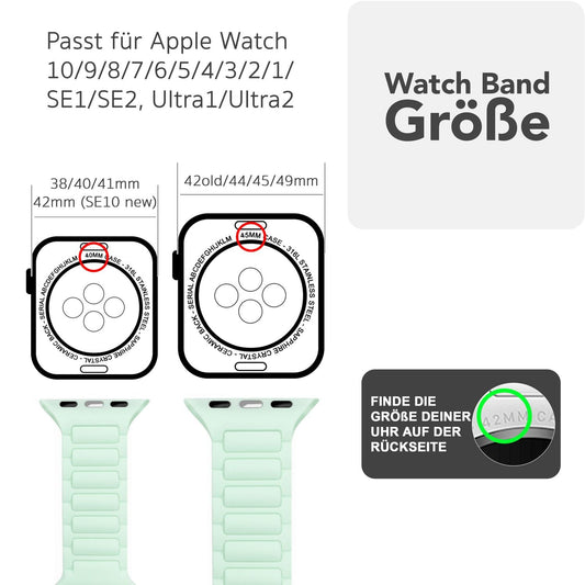 NALIA Pulse armband fyrir Apple Watch Series SE/10/9/8/7/6/5/4/3/2/1, kassastærð 38/40/41/42 mm, þrívíddar áferðar sílikon sportband með smellulás