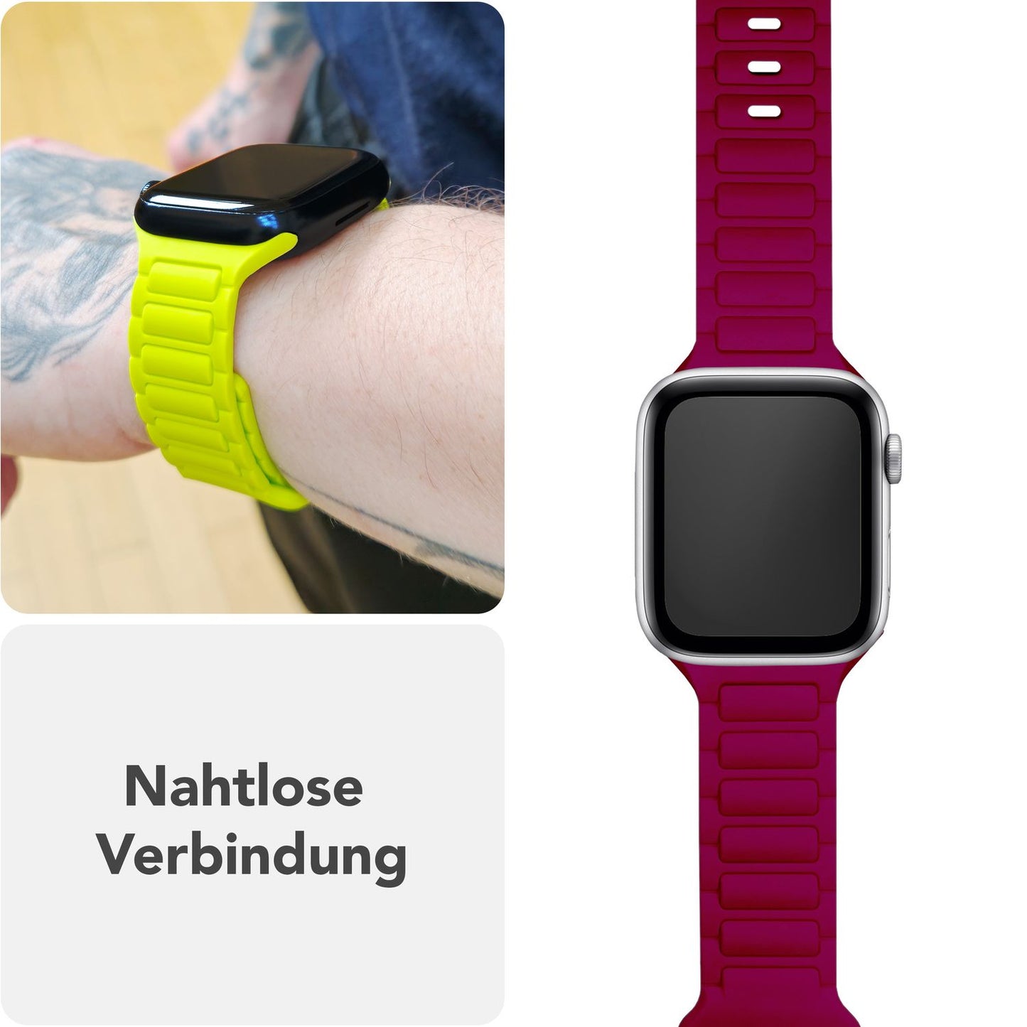 NALIA Pulse armband fyrir Apple Watch Series SE/10/9/8/7/6/5/4/3/2/1, kassastærð 38/40/41/42 mm, þrívíddar áferðar sílikon sportband með smellulás