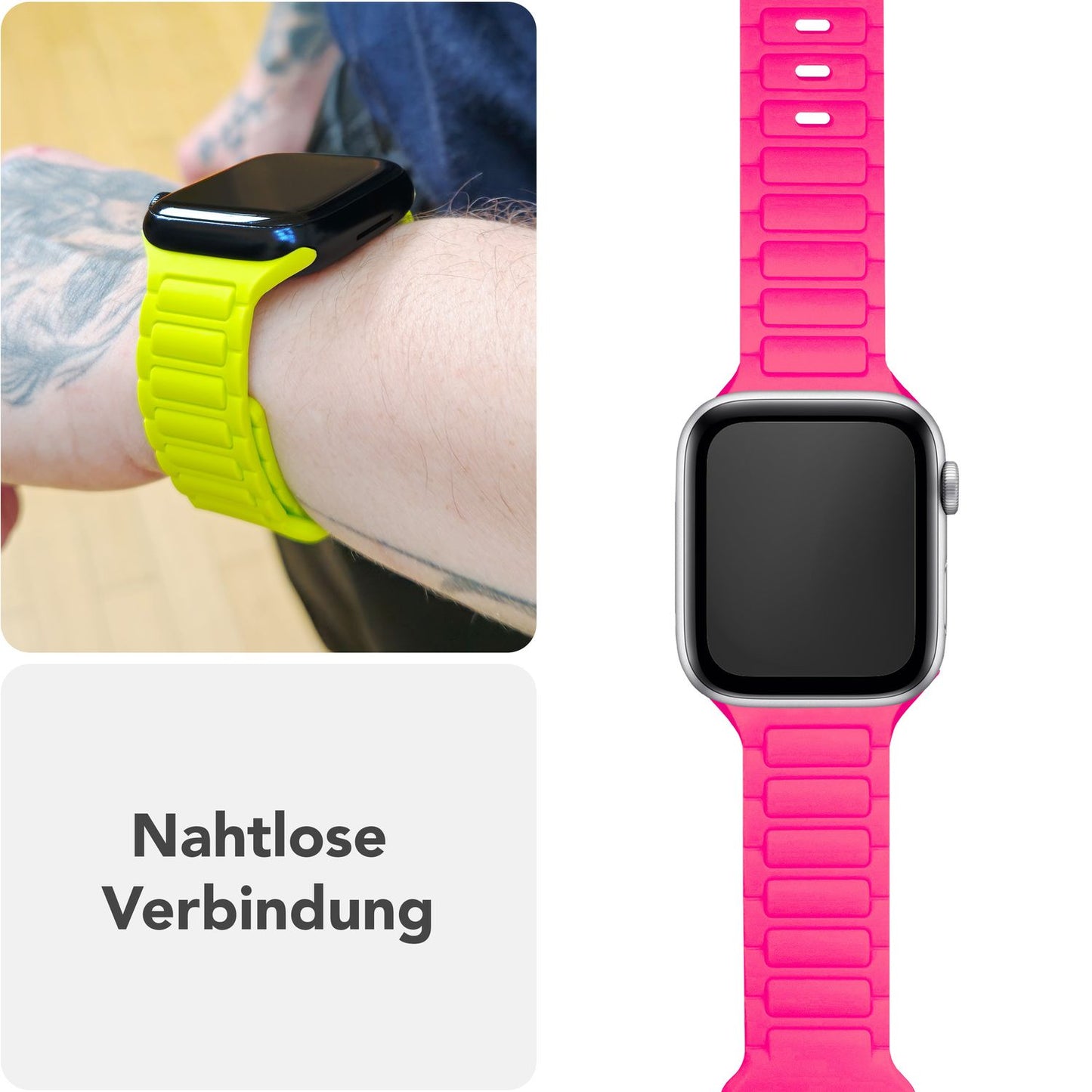 NALIA Pulse armband fyrir Apple Watch Series SE/10/9/8/7/6/5/4/3/2/1, kassastærð 38/40/41/42 mm, þrívíddar áferðar sílikon sportband með smellulás