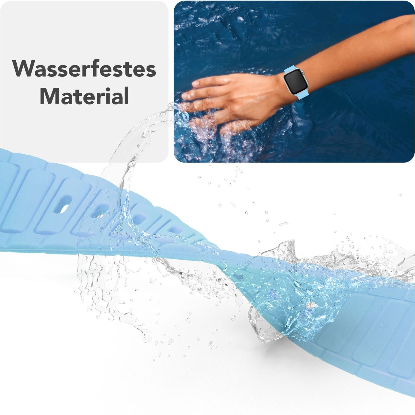 NALIA Pulse armband fyrir Apple Watch Series SE/10/9/8/7/6/5/4/3/2/1, kassastærð 38/40/41/42 mm, þrívíddar áferðar sílikon sportband með smellulás