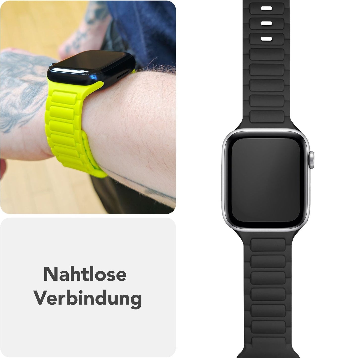 NALIA Pulse armband fyrir Apple Watch Series SE/10/9/8/7/6/5/4/3/2/1, kassastærð 38/40/41/42 mm, þrívíddar áferðar sílikon sportband með smellulás