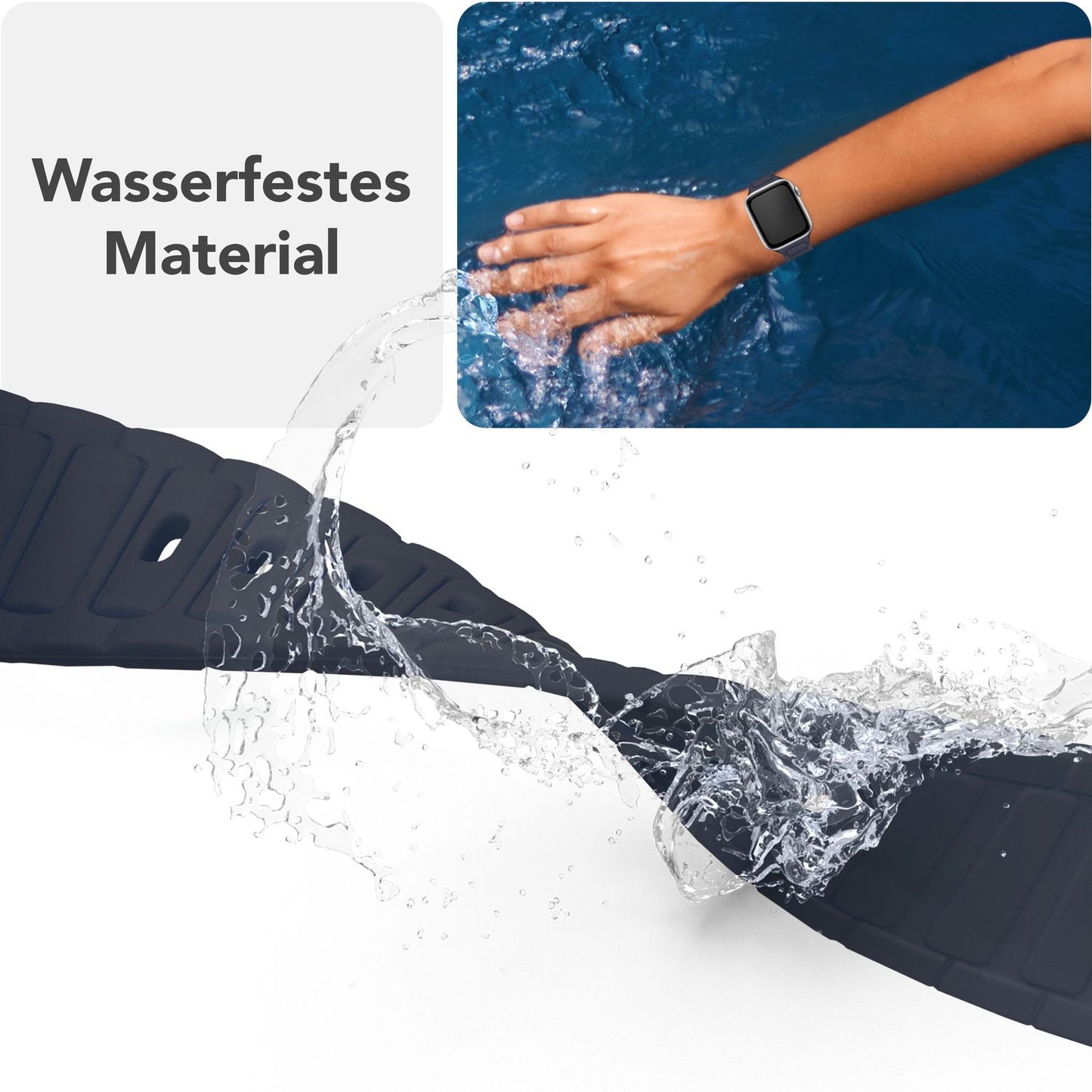 NALIA Pulse armband fyrir Apple Watch Series SE/10/9/8/7/6/5/4/3/2/1, kassastærð 38/40/41/42 mm, þrívíddar áferðar sílikon sportband með smellulás