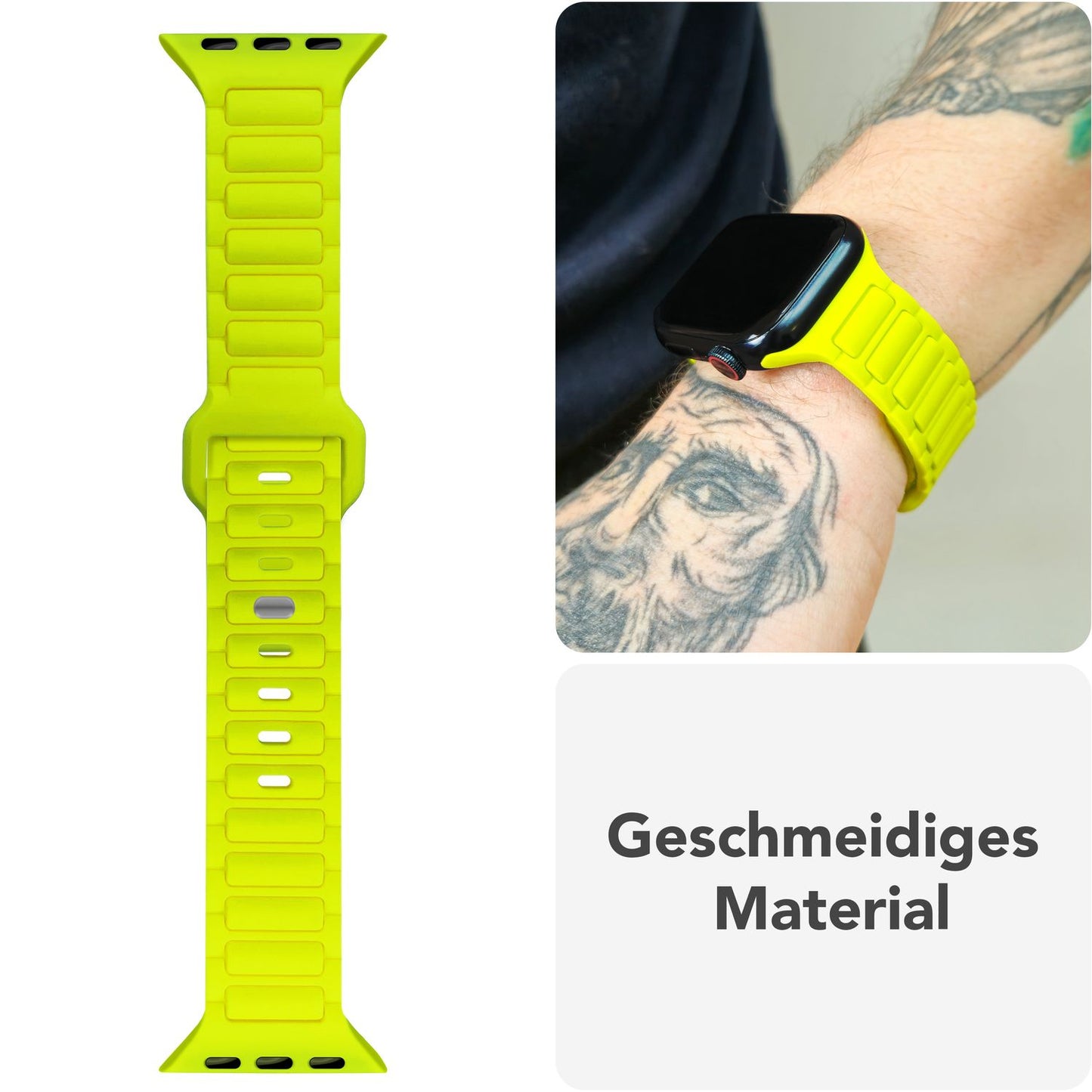 NALIA Pulse Armband für Apple Watch Series Ultra/SE/10/9/8/7/6/5/4/3/2/1, Gehäusegröße 42/44/45/46/49mm, 3D Textur Silikon Sportarmband mit Steck-Pin Verschluss