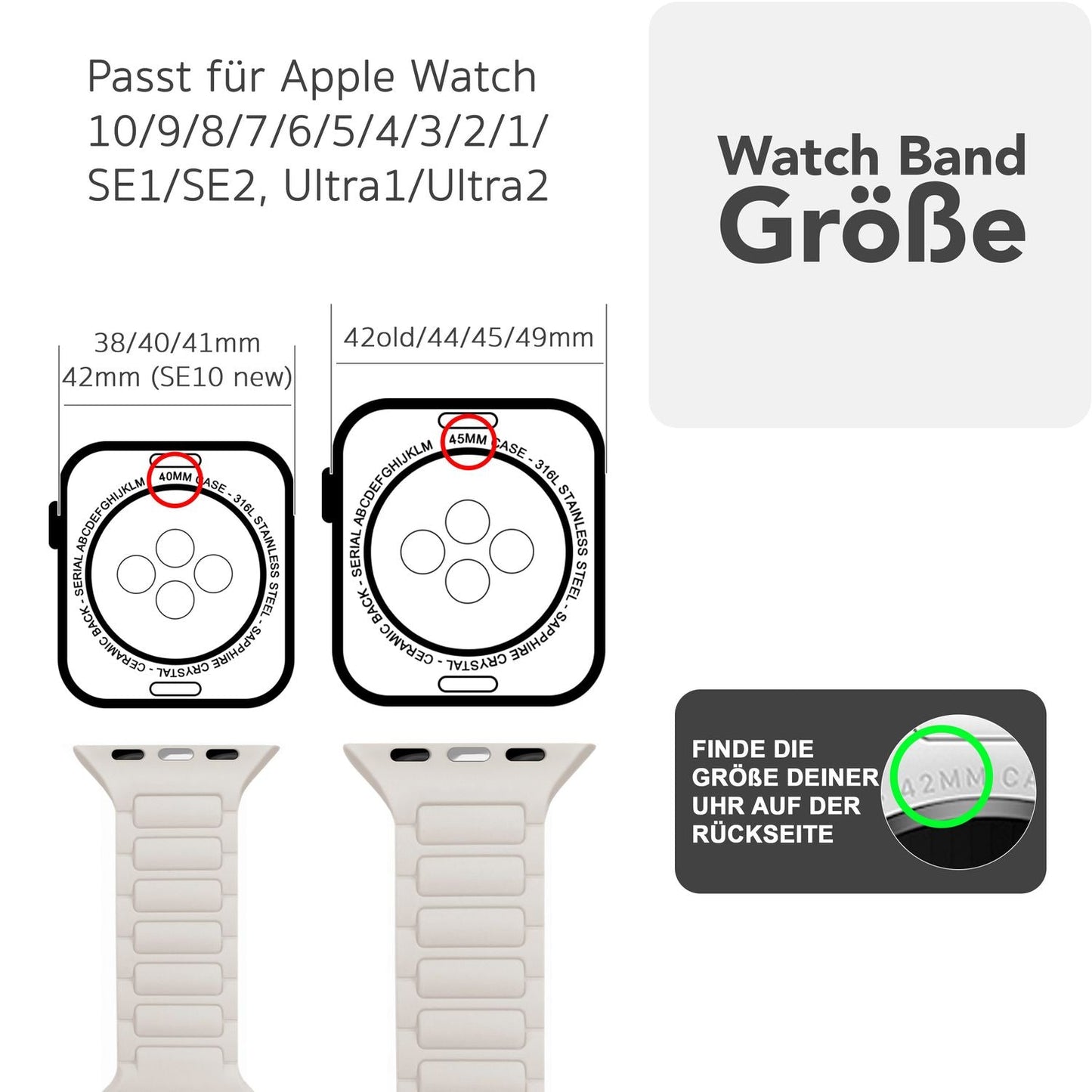 NALIA Pulse Armband für Apple Watch Series Ultra/SE/10/9/8/7/6/5/4/3/2/1, Gehäusegröße 42/44/45/46/49mm, 3D Textur Silikon Sportarmband mit Steck-Pin Verschluss