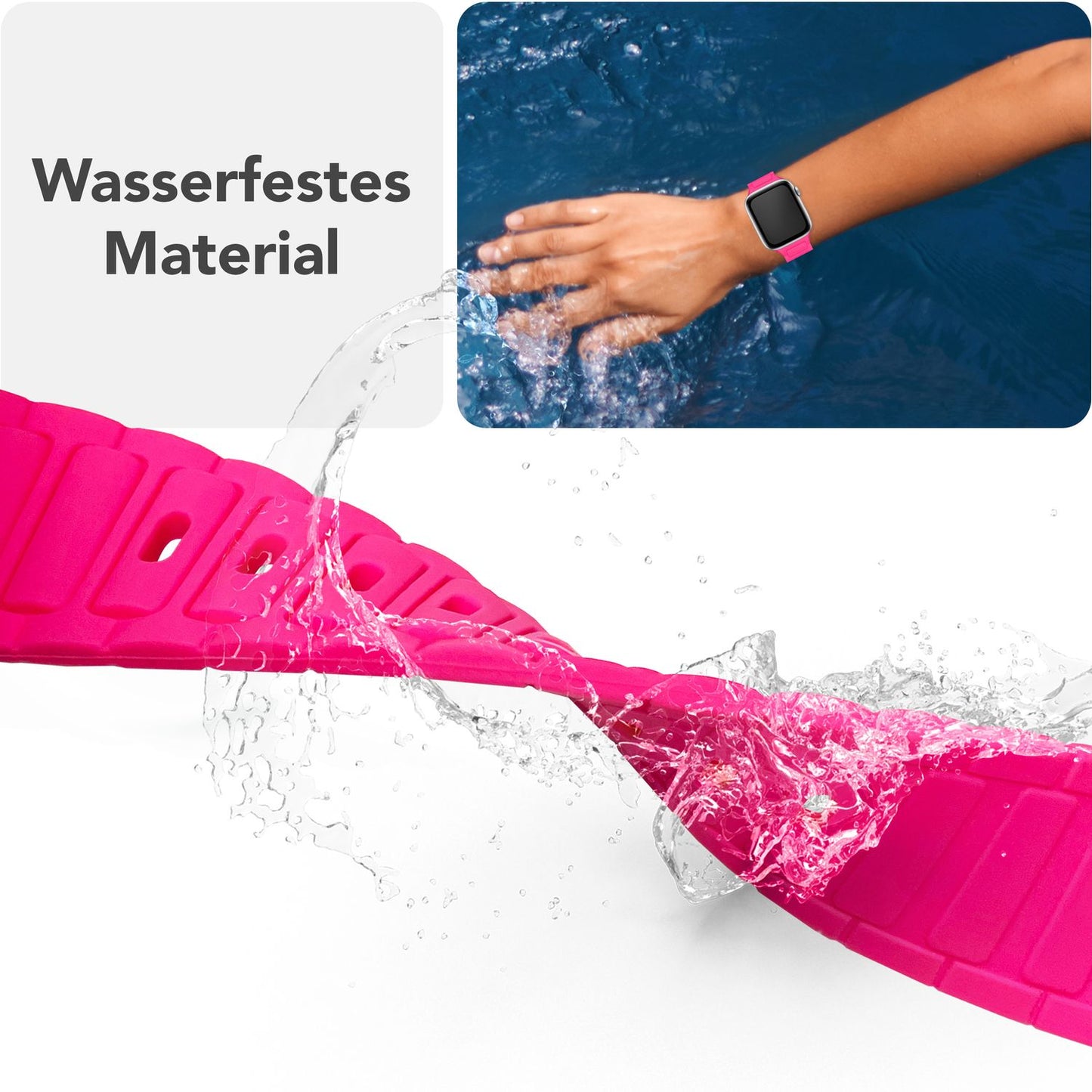 NALIA Pulse Armband für Apple Watch Series Ultra/SE/10/9/8/7/6/5/4/3/2/1, Gehäusegröße 42/44/45/46/49mm, 3D Textur Silikon Sportarmband mit Steck-Pin Verschluss