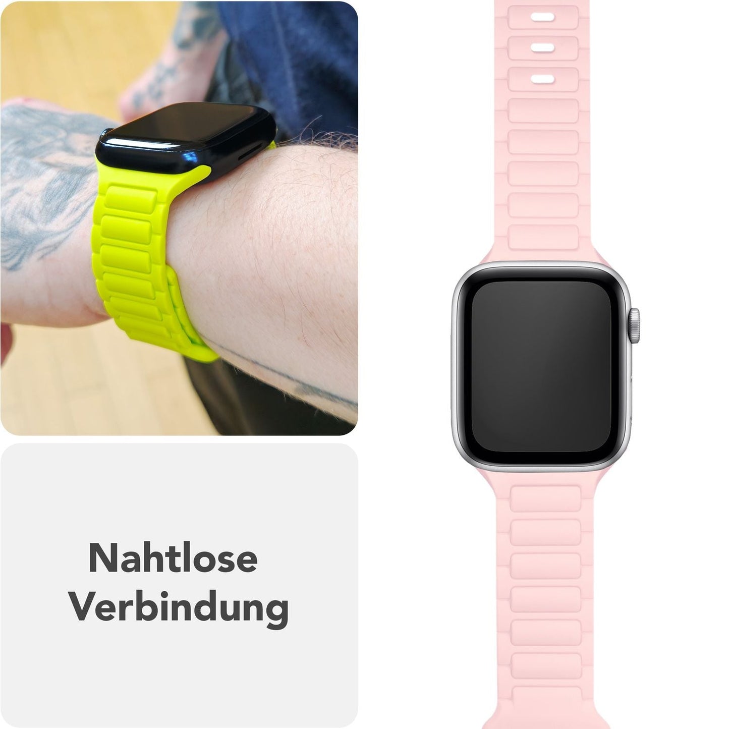 NALIA Pulse Armband für Apple Watch Series Ultra/SE/10/9/8/7/6/5/4/3/2/1, Gehäusegröße 42/44/45/46/49mm, 3D Textur Silikon Sportarmband mit Steck-Pin Verschluss