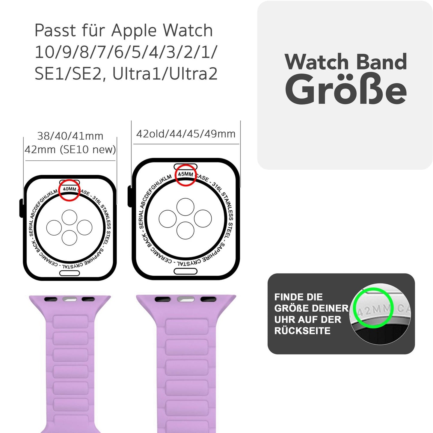 NALIA Pulse Armband für Apple Watch Series Ultra/SE/10/9/8/7/6/5/4/3/2/1, Gehäusegröße 42/44/45/46/49mm, 3D Textur Silikon Sportarmband mit Steck-Pin Verschluss
