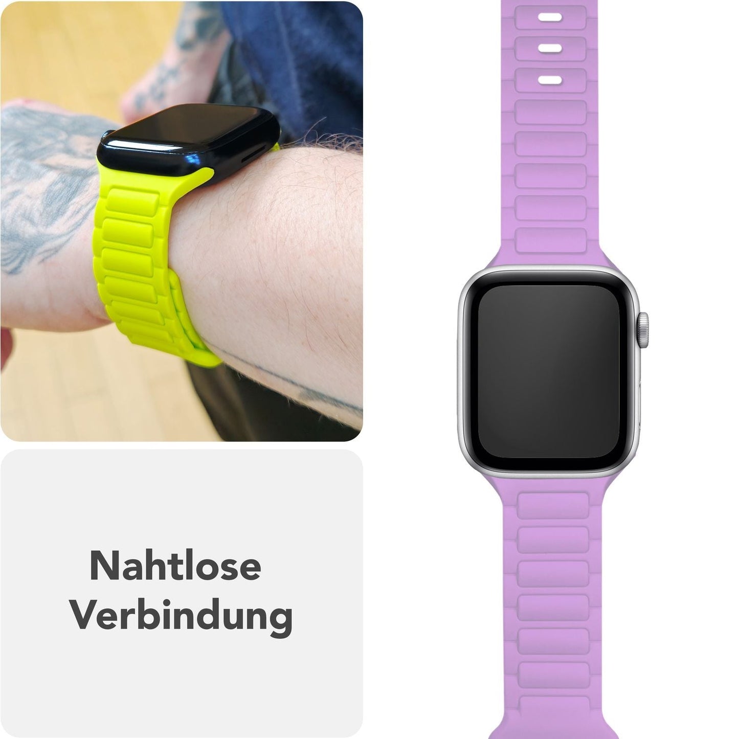 NALIA Pulse Armband für Apple Watch Series Ultra/SE/10/9/8/7/6/5/4/3/2/1, Gehäusegröße 42/44/45/46/49mm, 3D Textur Silikon Sportarmband mit Steck-Pin Verschluss
