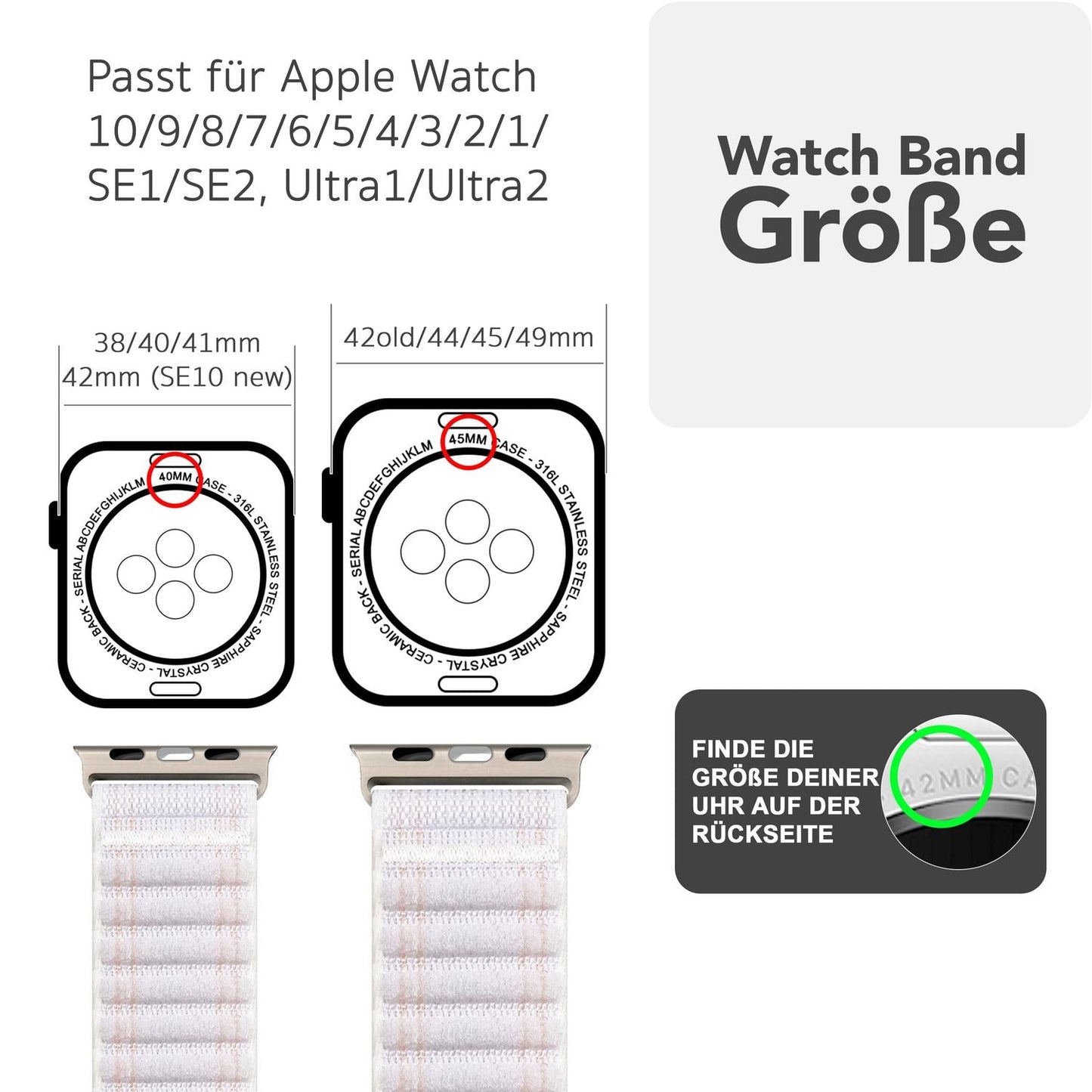 NALIA Evolv Watch Band for Apple Watch SE/10/9/8/7/6/5/4/3/2/1, Case Size 38/40/41/42mm, Woven Fabric Elastic Nylon Watch Band with Velcro Closure