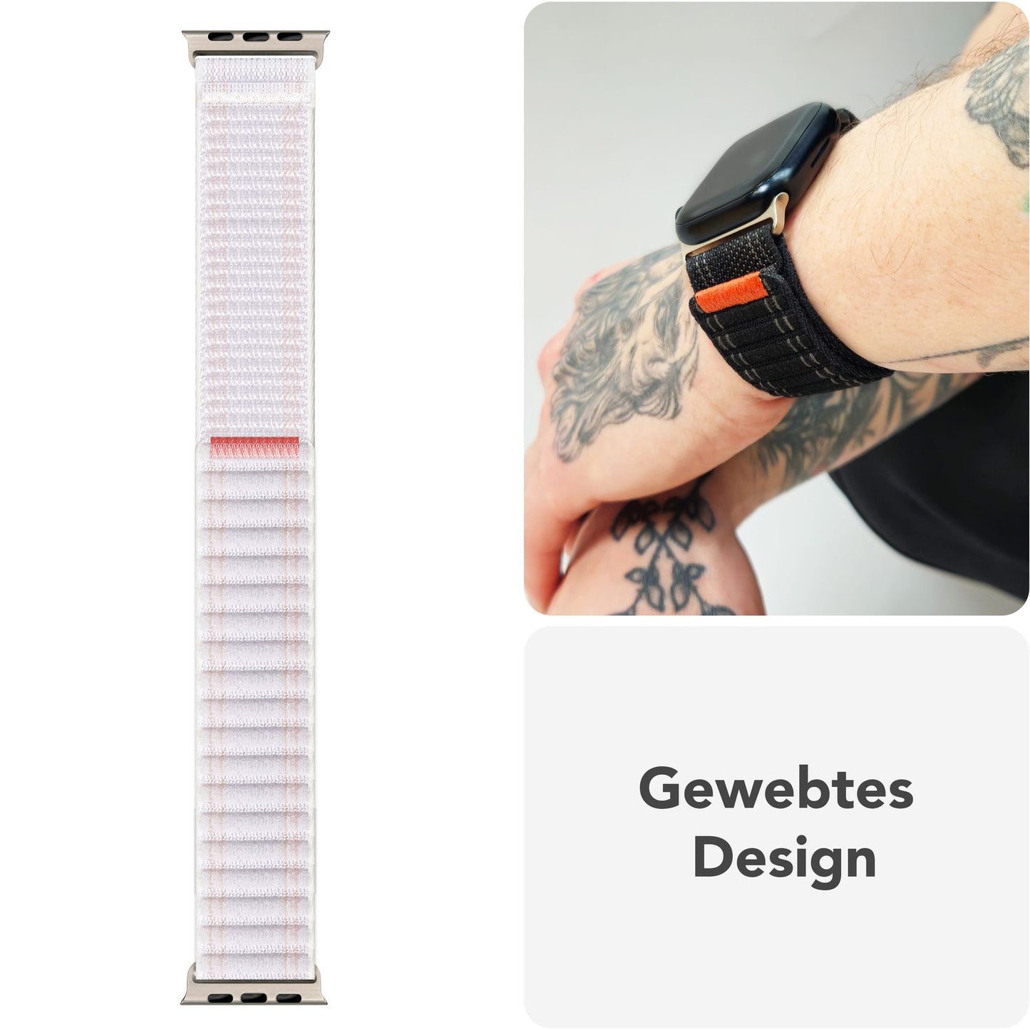 NALIA Evolv Watch Band for Apple Watch SE/10/9/8/7/6/5/4/3/2/1, Case Size 38/40/41/42mm, Woven Fabric Elastic Nylon Watch Band with Velcro Closure