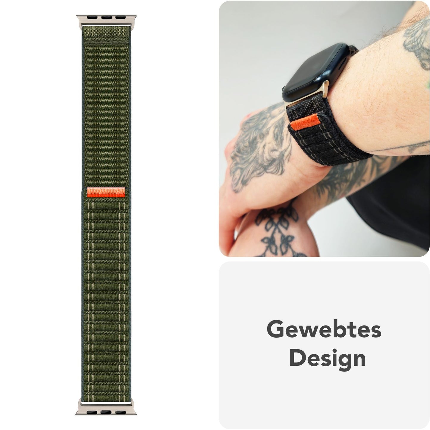 NALIA Evolv Watch Band for Apple Watch SE/10/9/8/7/6/5/4/3/2/1, Case Size 38/40/41/42mm, Woven Fabric Elastic Nylon Watch Band with Velcro Closure