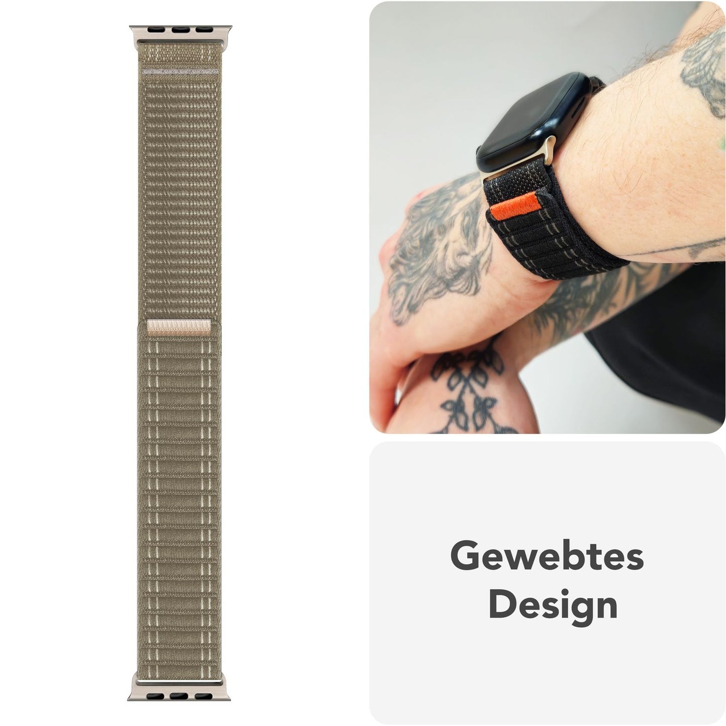 NALIA Evolv Watch Band for Apple Watch SE/10/9/8/7/6/5/4/3/2/1, Case Size 38/40/41/42mm, Woven Fabric Elastic Nylon Watch Band with Velcro Closure