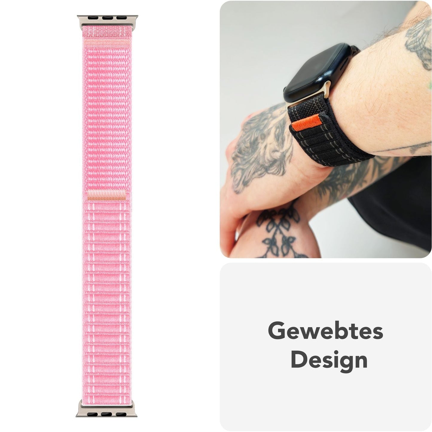 NALIA Evolv Watch Band for Apple Watch SE/10/9/8/7/6/5/4/3/2/1, Case Size 38/40/41/42mm, Woven Fabric Elastic Nylon Watch Band with Velcro Closure