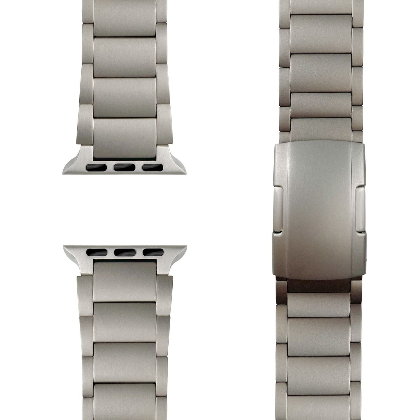 NALIA Argon Titanium Band for Apple Watch SE/10/9/8/7/6/5/4/3/2/1, Case Size 38/40/41/42mm, Stainless Steel Replacement Band with Folding Clasp