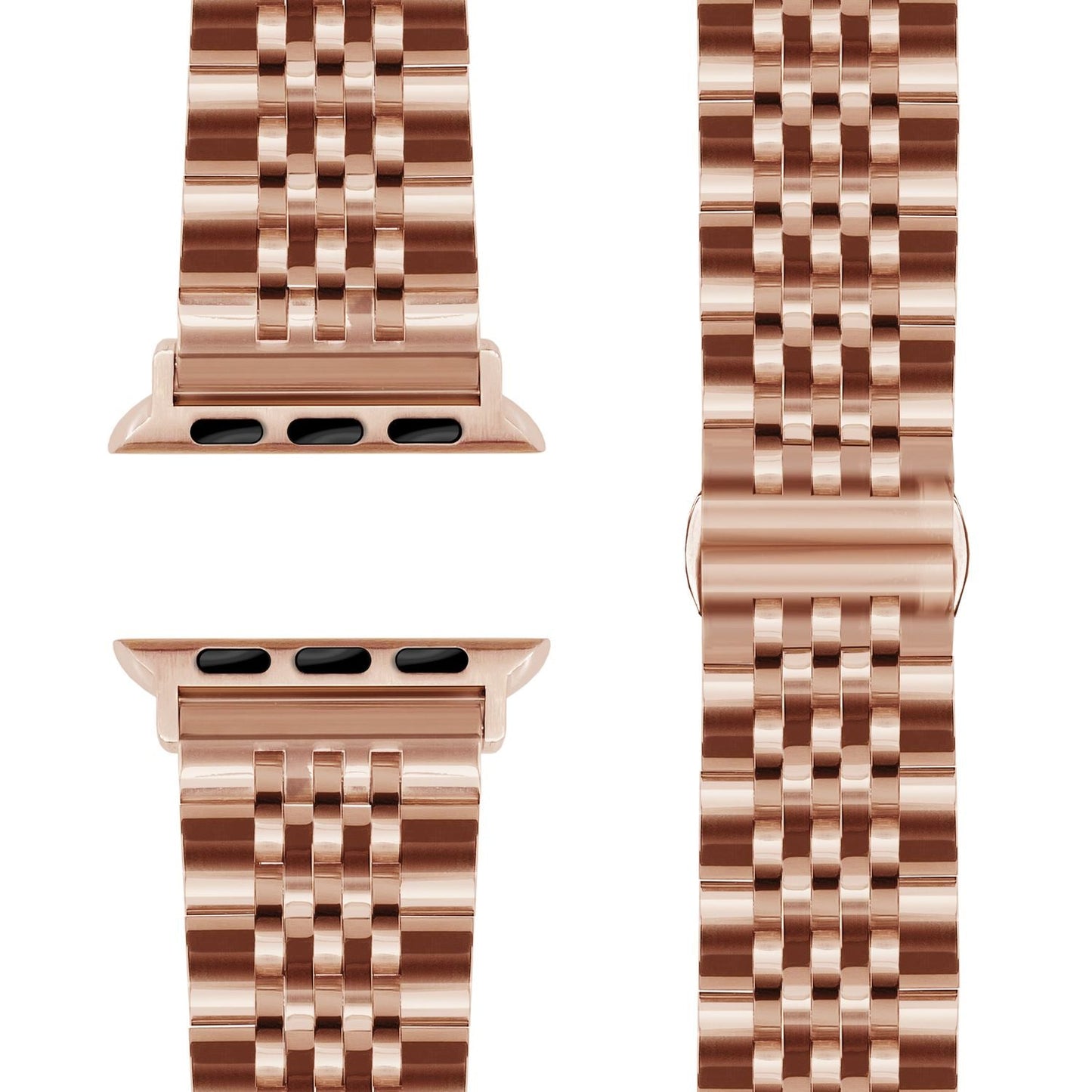 NALIA Trivo ryðfrítt stálól fyrir Apple Watch SE/10/9/8/7/6/5/4/3/2/1, kassastærð 38/40/41/42 mm, ryðfrítt málmól með fiðrildalás