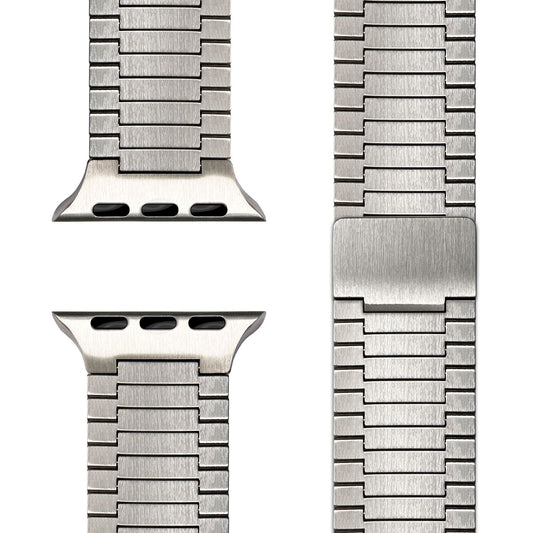 NALIA Chronos Edelstahl Armband für Apple Watch Ultra/SE/10/9/8/7/6/5/4/3/2/1, Gehäusegröße 42/44/45/46/49mm, Magnetisches Metall Loop Ersatzarmband