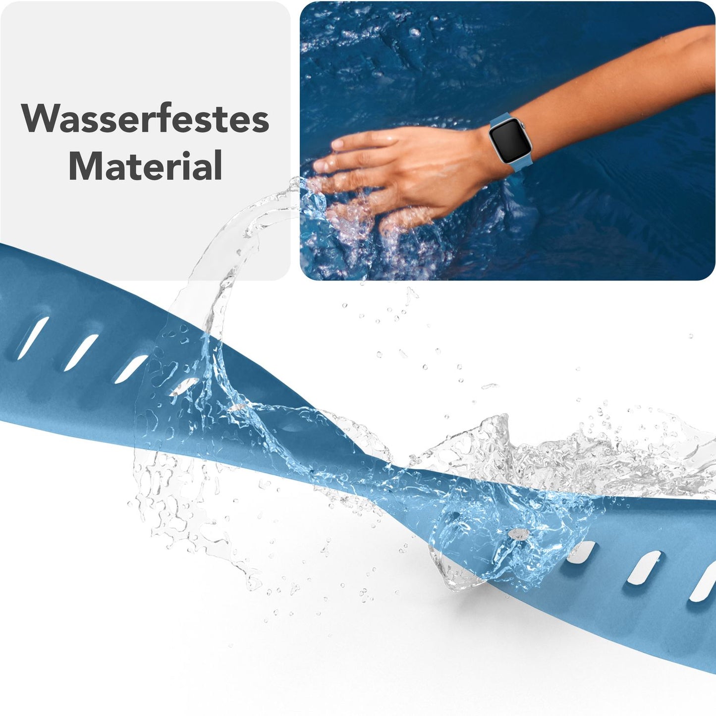 NALIA Motion Band fyrir Apple Watch SE/10/9/8/7/6/5/4/3/2/1, kassastærð 38/40/41/42 mm, mjúkt sílikon sportband með smellulás