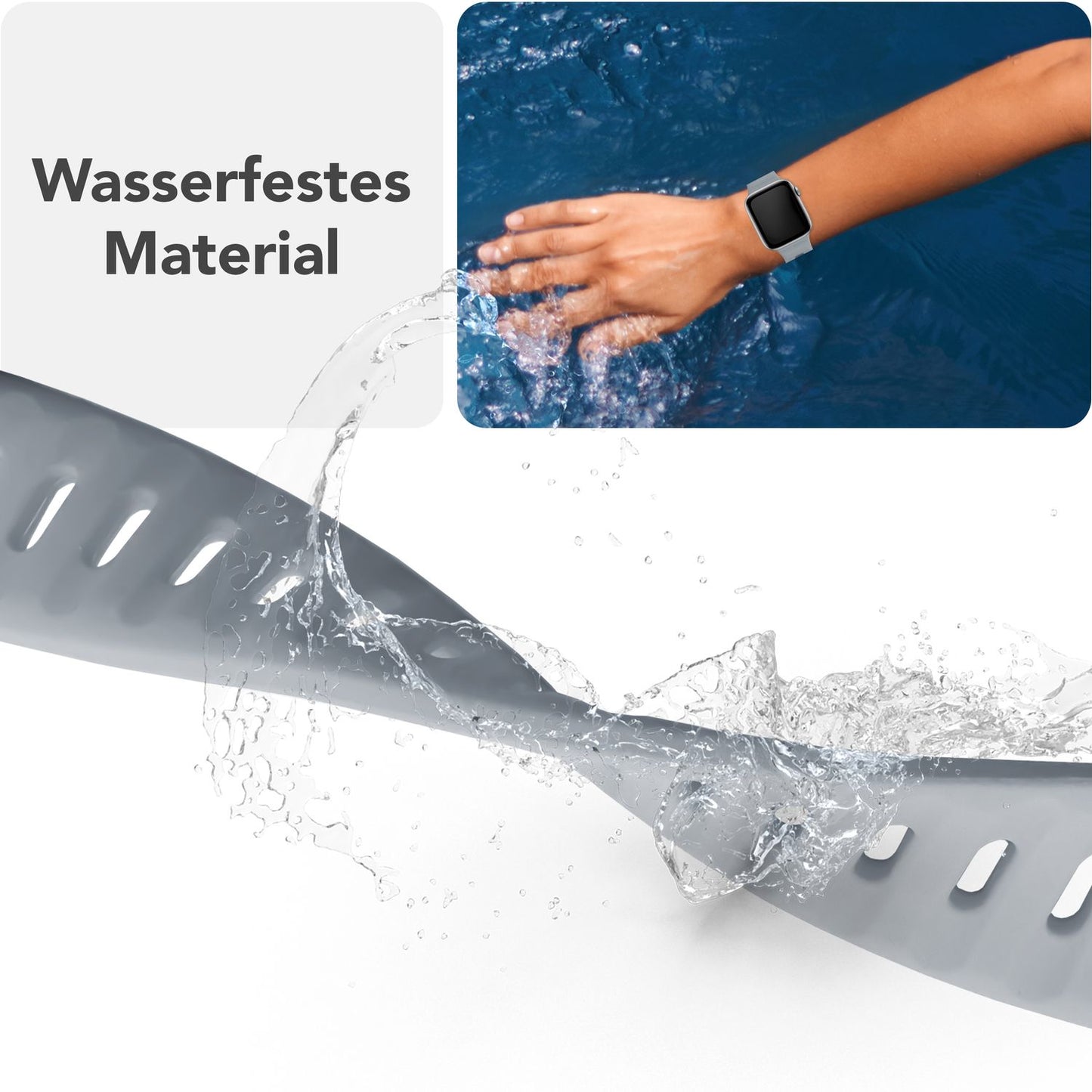 NALIA Motion Band fyrir Apple Watch SE/10/9/8/7/6/5/4/3/2/1, kassastærð 38/40/41/42 mm, mjúkt sílikon sportband með smellulás