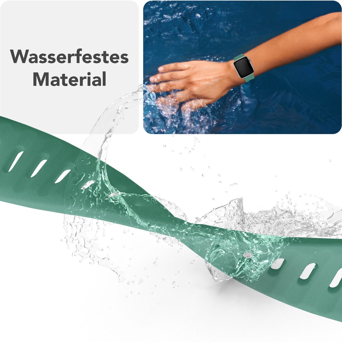 NALIA Motion Band fyrir Apple Watch SE/10/9/8/7/6/5/4/3/2/1, kassastærð 38/40/41/42 mm, mjúkt sílikon sportband með smellulás