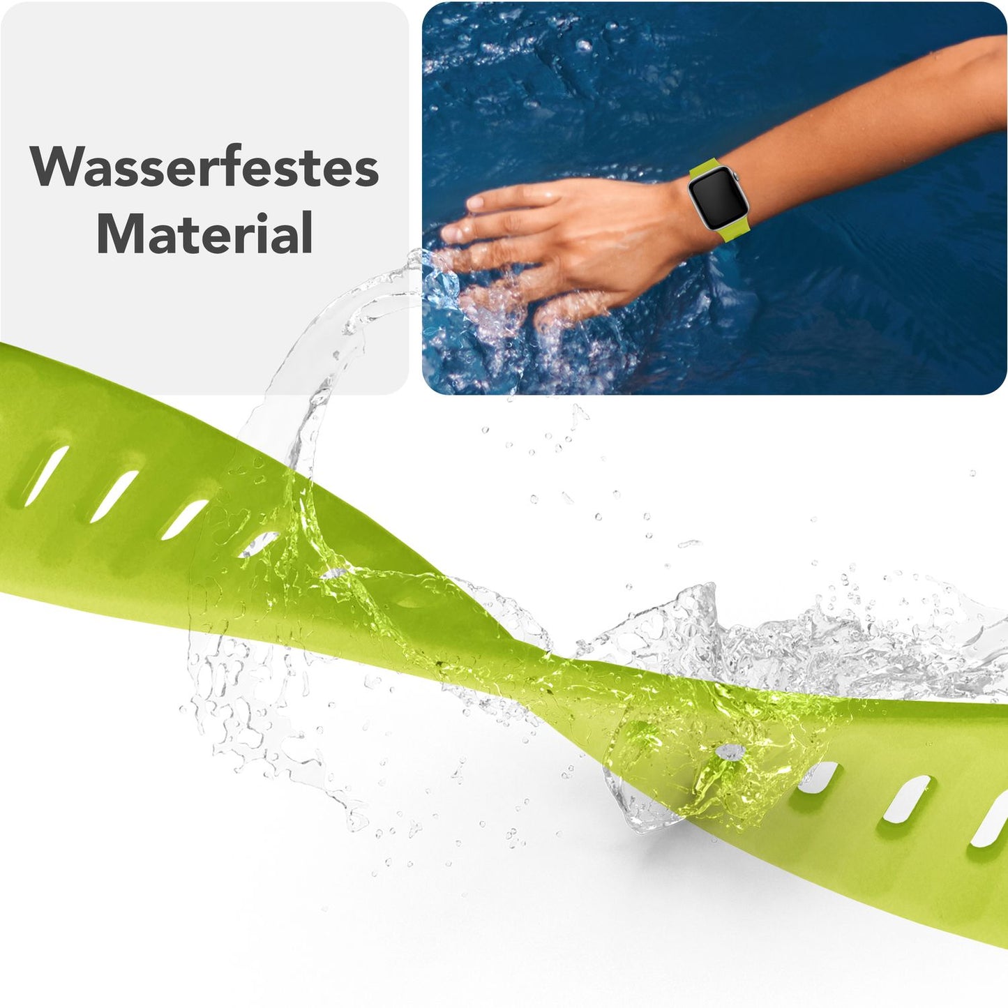 NALIA Motion Band fyrir Apple Watch SE/10/9/8/7/6/5/4/3/2/1, kassastærð 38/40/41/42 mm, mjúkt sílikon sportband með smellulás