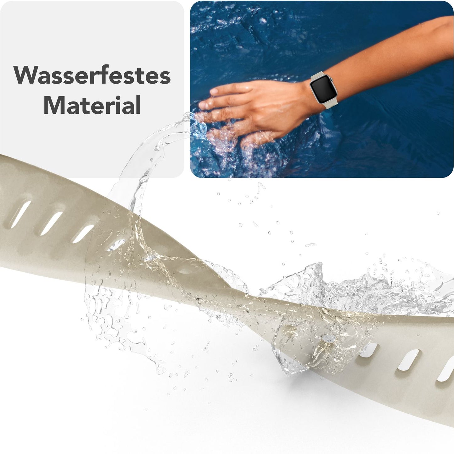 NALIA Motion Band fyrir Apple Watch SE/10/9/8/7/6/5/4/3/2/1, kassastærð 38/40/41/42 mm, mjúkt sílikon sportband með smellulás