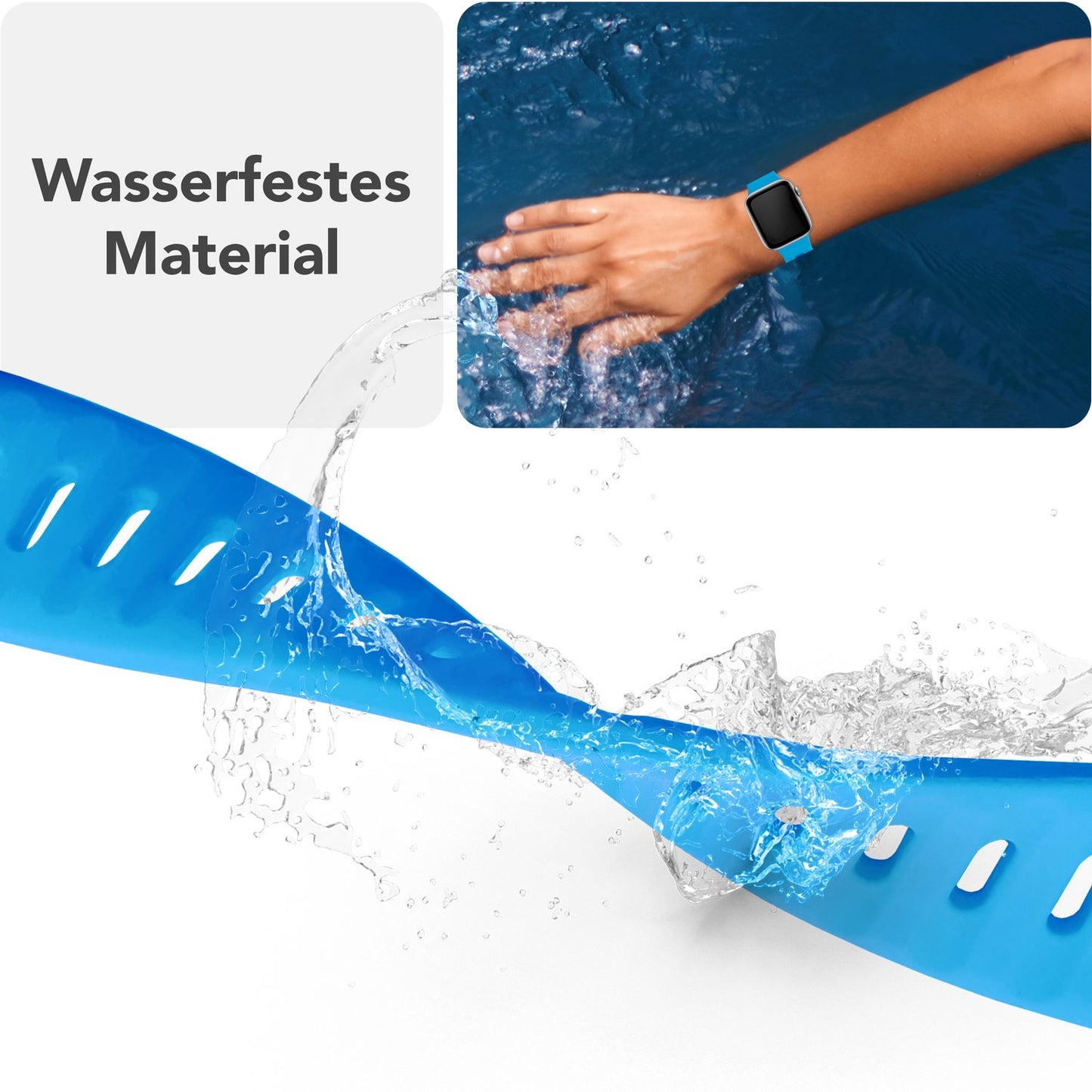 NALIA Motion Band fyrir Apple Watch SE/10/9/8/7/6/5/4/3/2/1, kassastærð 38/40/41/42 mm, mjúkt sílikon sportband með smellulás