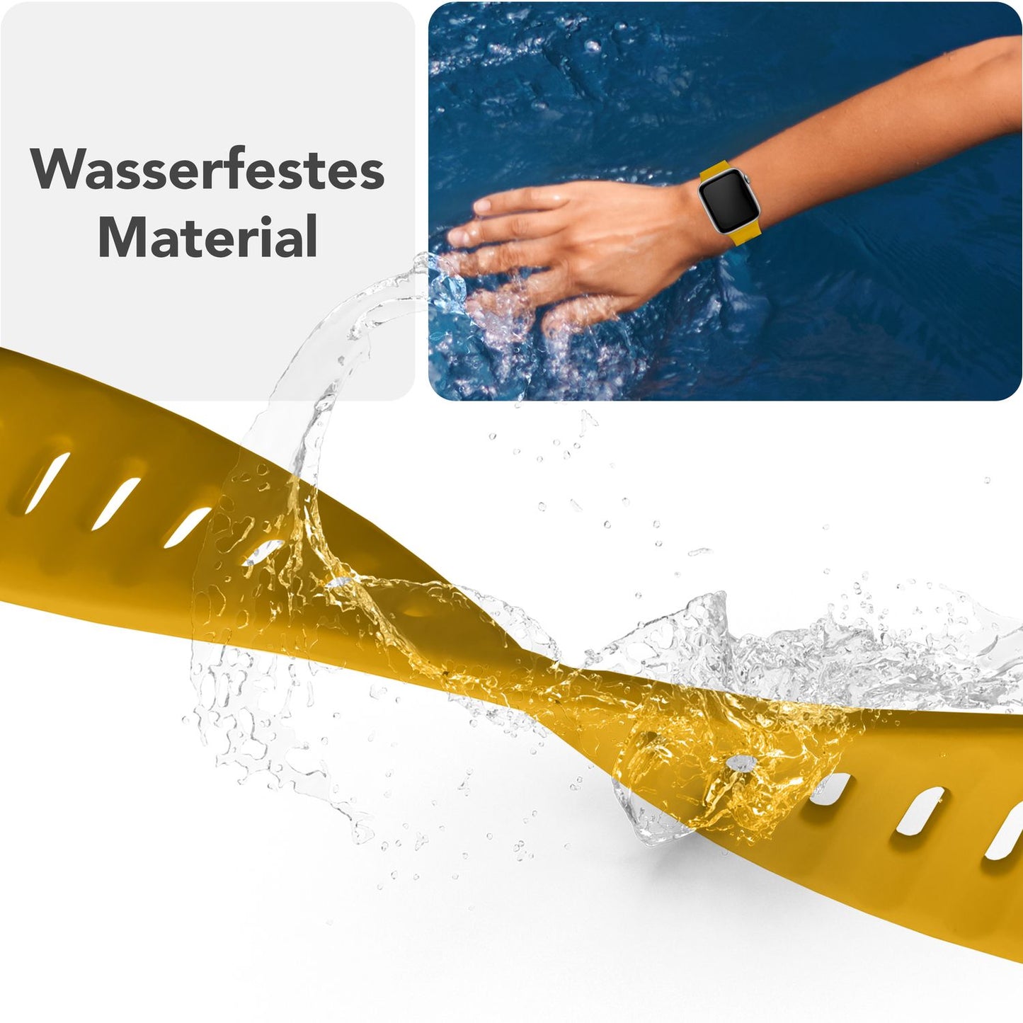 NALIA Motion Band fyrir Apple Watch SE/10/9/8/7/6/5/4/3/2/1, kassastærð 38/40/41/42 mm, mjúkt sílikon sportband með smellulás