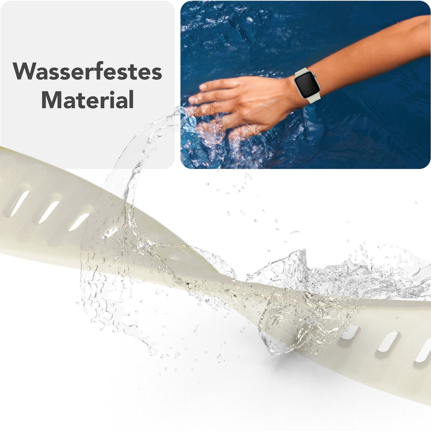 NALIA Motion Band fyrir Apple Watch SE/10/9/8/7/6/5/4/3/2/1, kassastærð 38/40/41/42 mm, mjúkt sílikon sportband með smellulás