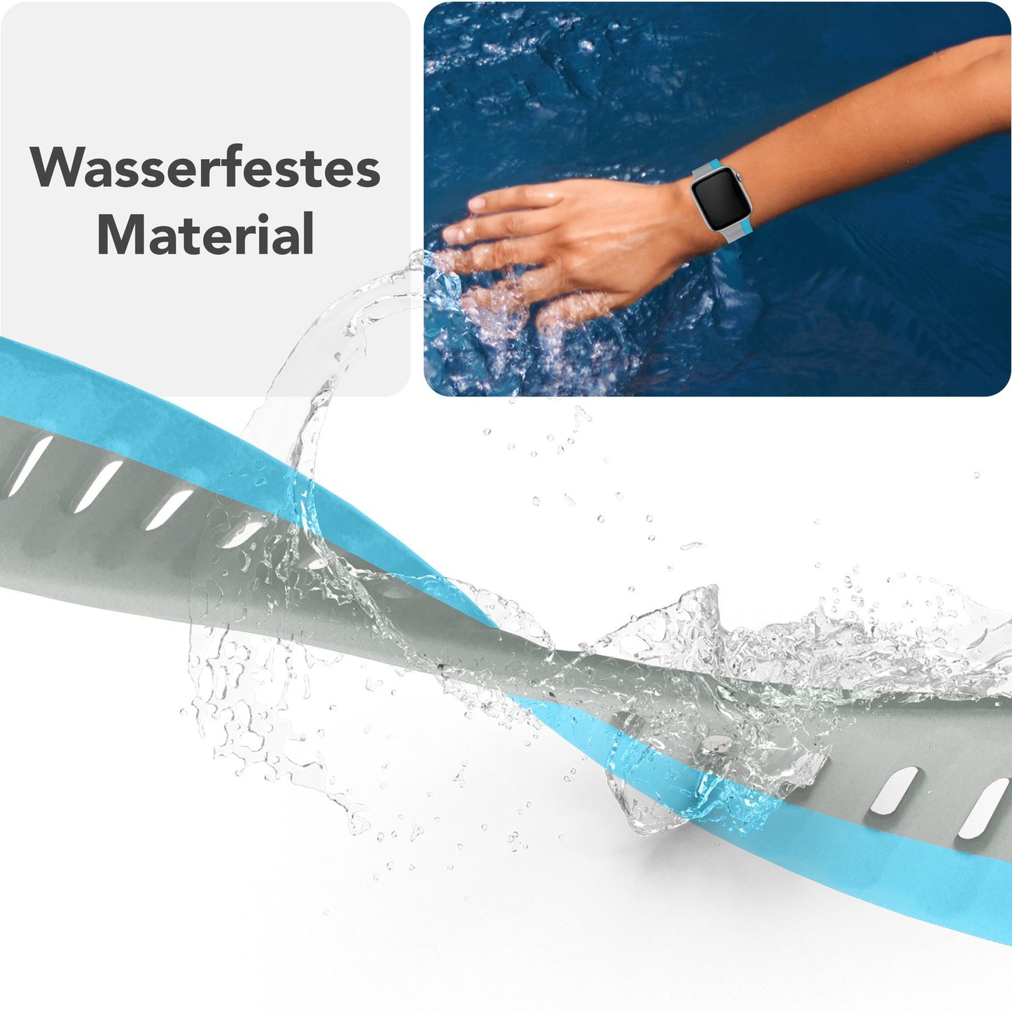 NALIA Motion Band fyrir Apple Watch SE/10/9/8/7/6/5/4/3/2/1, kassastærð 38/40/41/42 mm, mjúkt sílikon sportband með smellulás