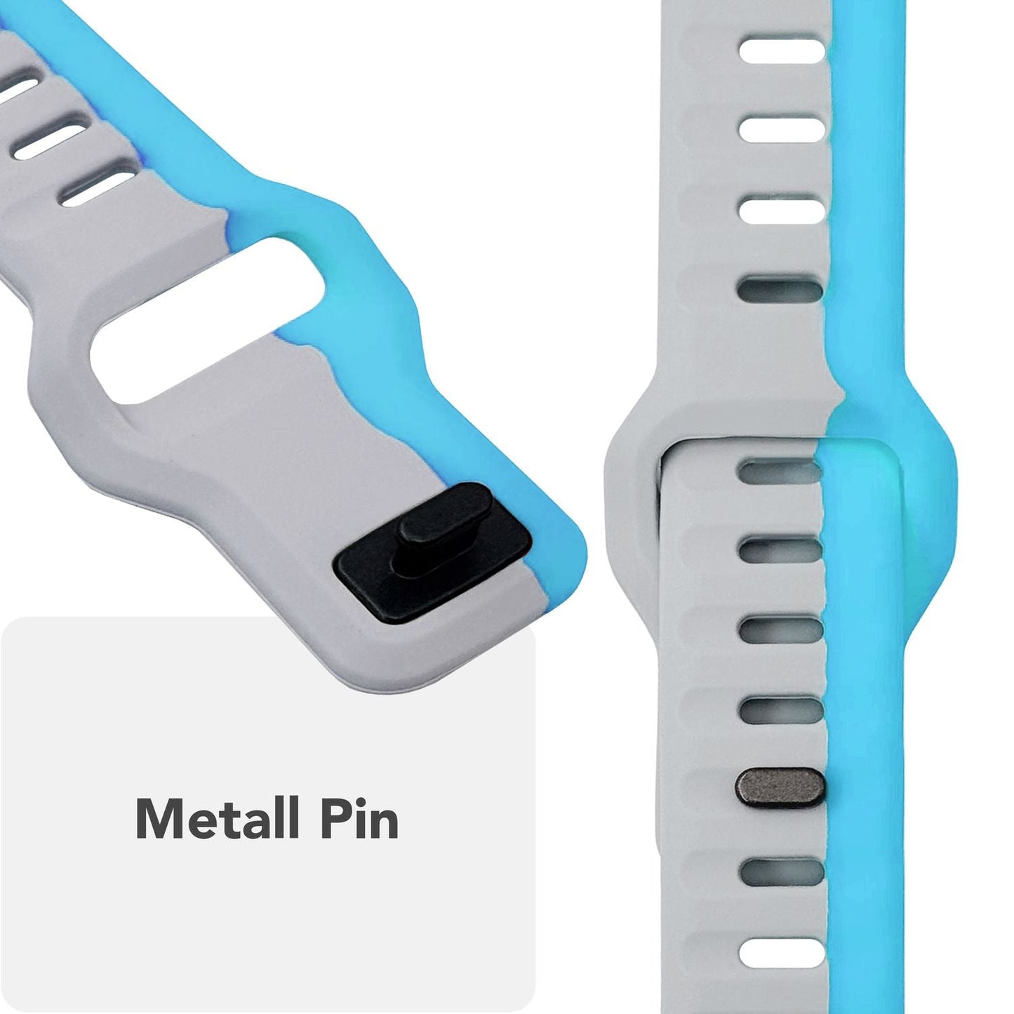 NALIA Motion Band fyrir Apple Watch SE/10/9/8/7/6/5/4/3/2/1, kassastærð 38/40/41/42 mm, mjúkt sílikon sportband með smellulás