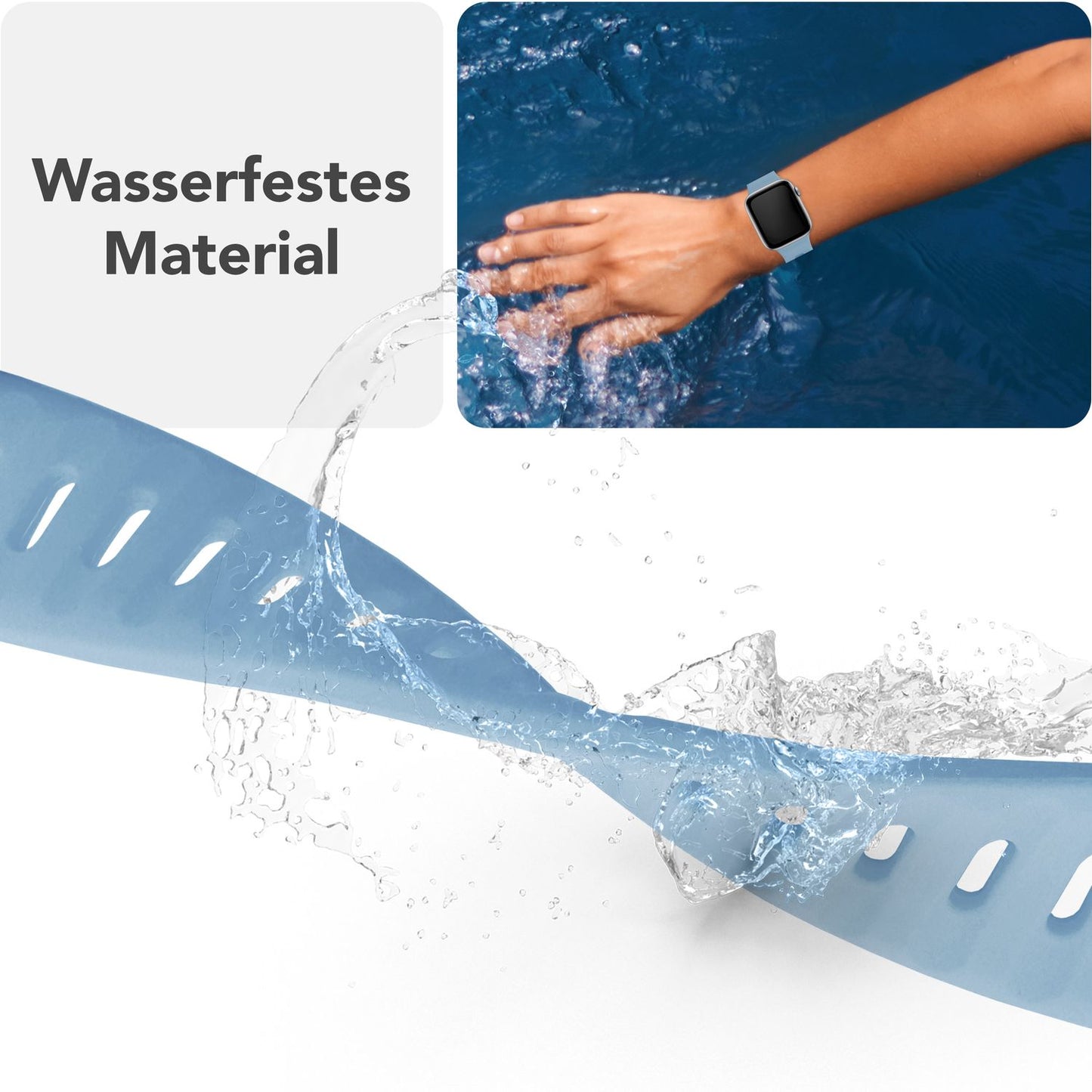 NALIA Motion Band fyrir Apple Watch SE/10/9/8/7/6/5/4/3/2/1, kassastærð 38/40/41/42 mm, mjúkt sílikon sportband með smellulás