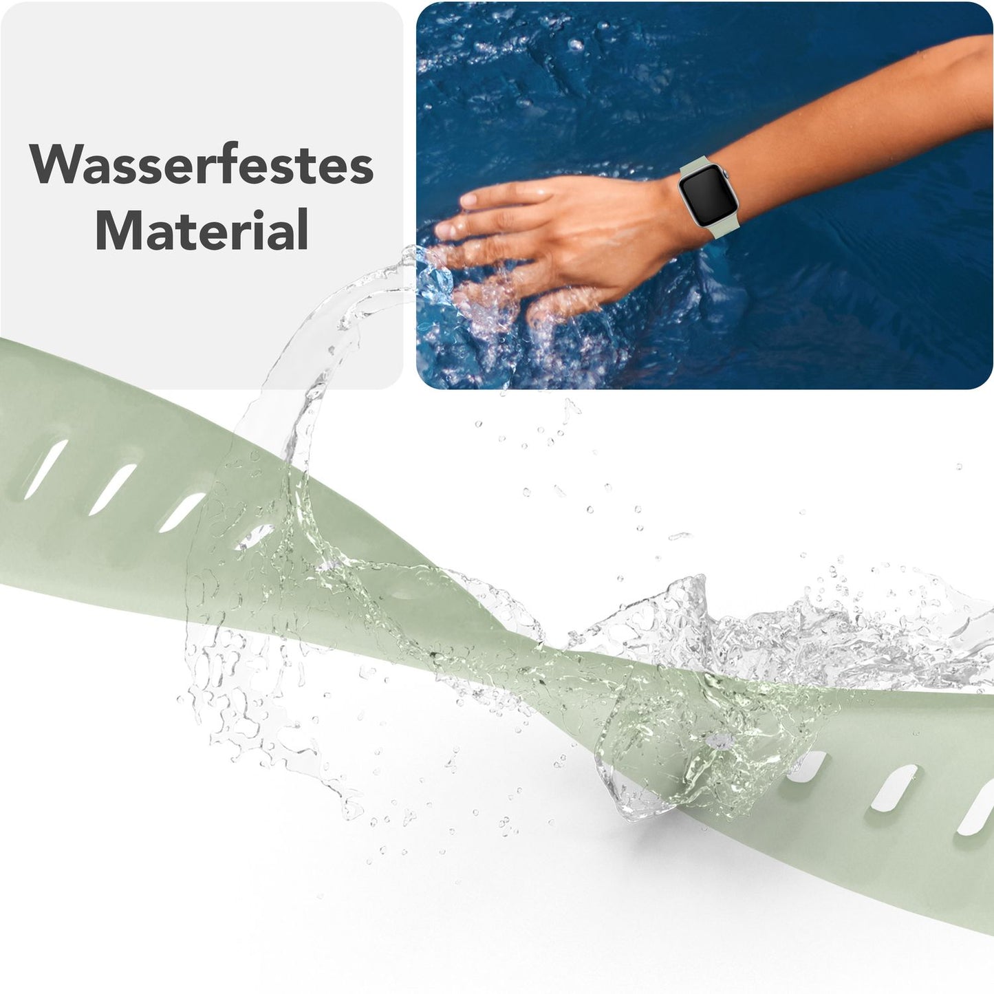 NALIA Motion Band fyrir Apple Watch SE/10/9/8/7/6/5/4/3/2/1, kassastærð 38/40/41/42 mm, mjúkt sílikon sportband með smellulás