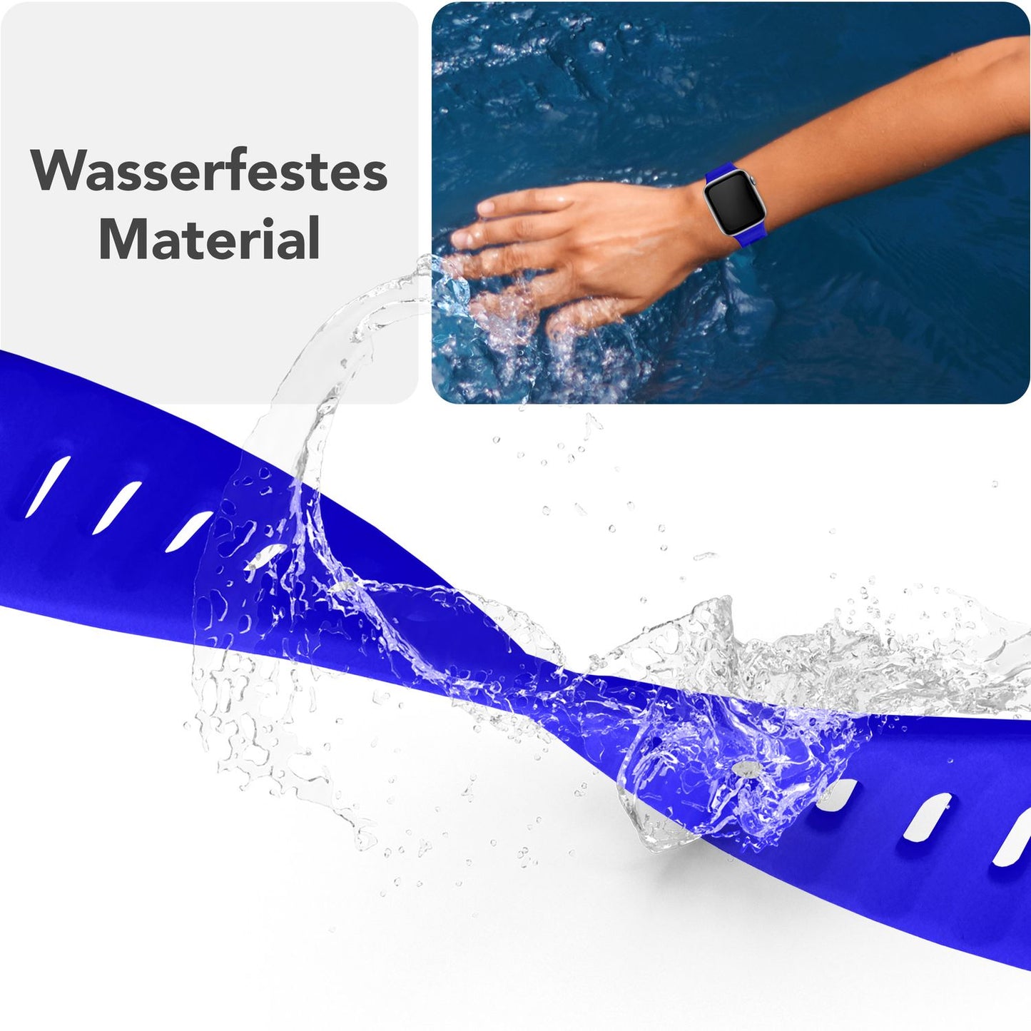 NALIA Motion Band fyrir Apple Watch SE/10/9/8/7/6/5/4/3/2/1, kassastærð 38/40/41/42 mm, mjúkt sílikon sportband með smellulás