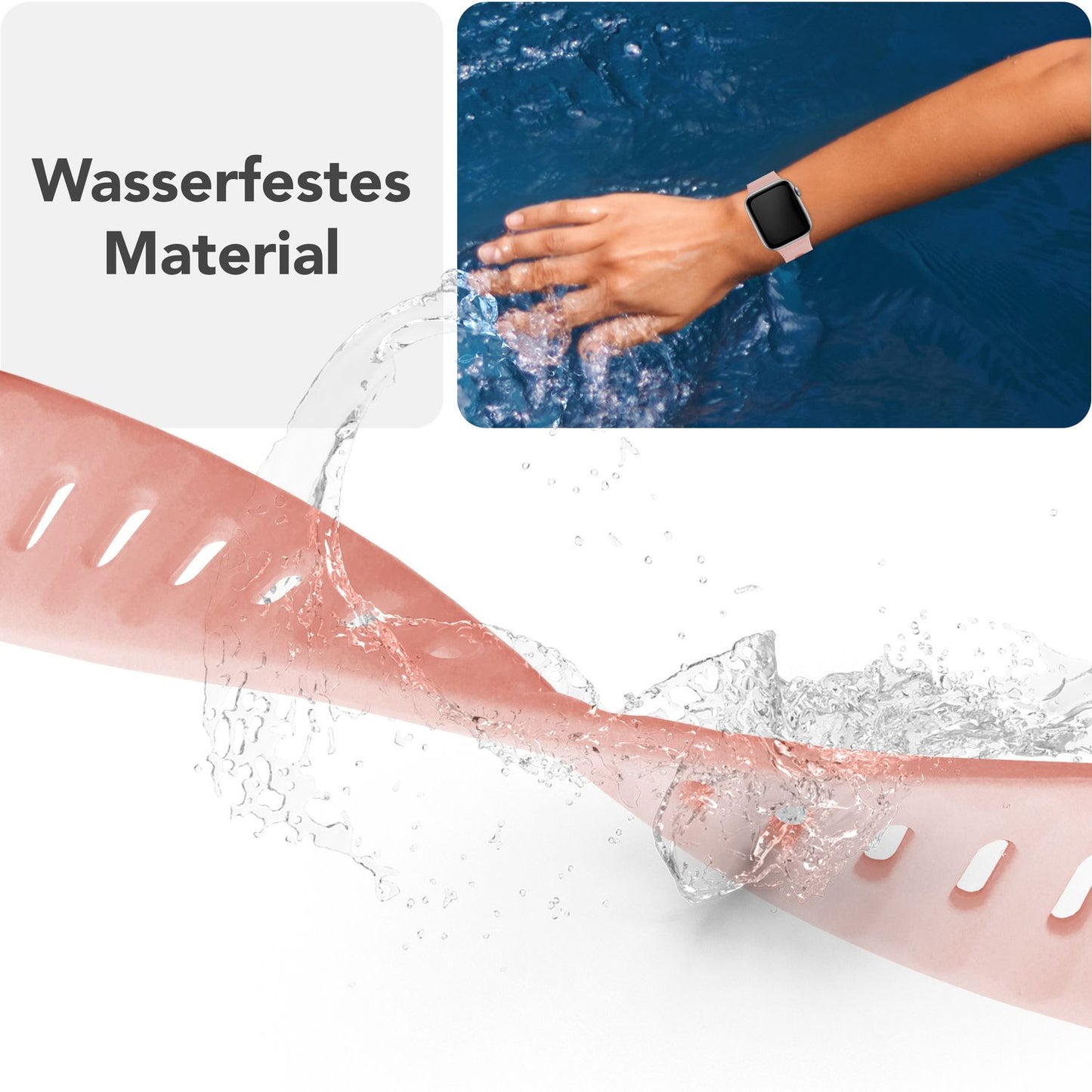 NALIA Motion Band fyrir Apple Watch SE/10/9/8/7/6/5/4/3/2/1, kassastærð 38/40/41/42 mm, mjúkt sílikon sportband með smellulás