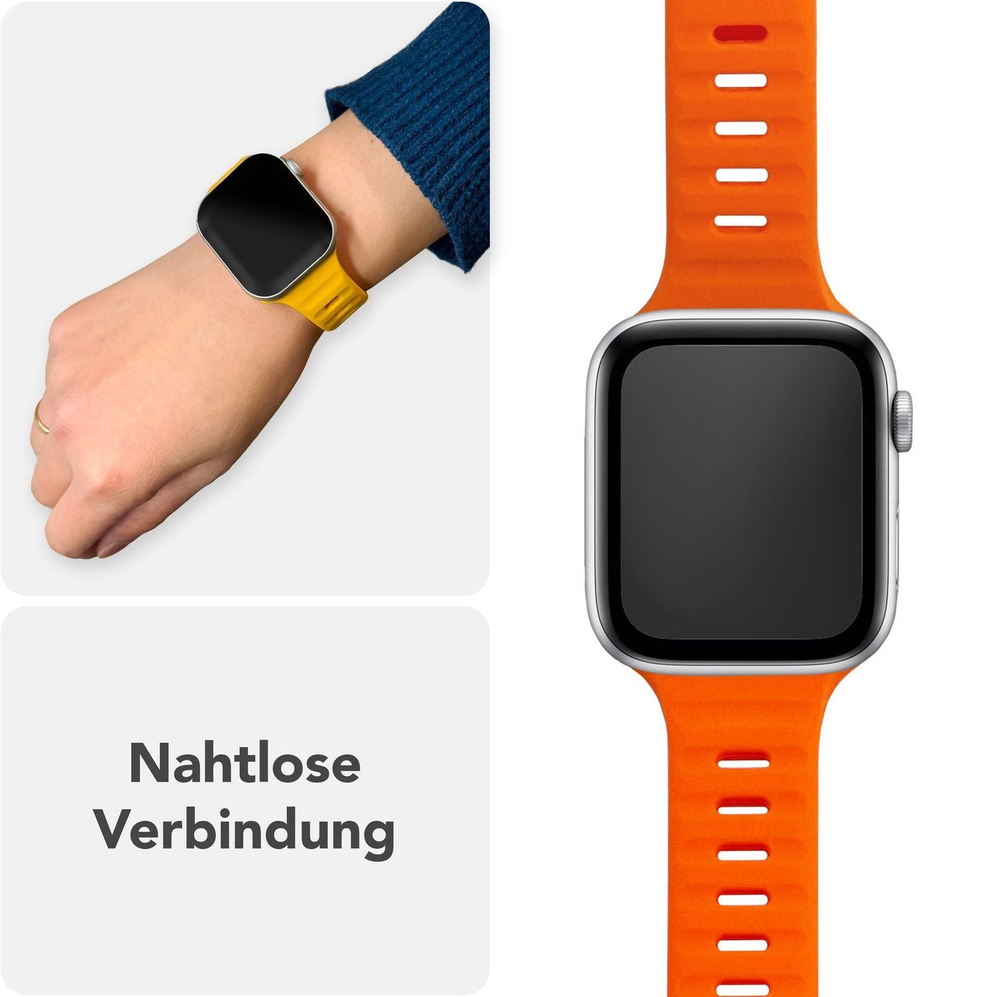 NALIA Motion Band fyrir Apple Watch SE/10/9/8/7/6/5/4/3/2/1, kassastærð 38/40/41/42 mm, mjúkt sílikon sportband með smellulás