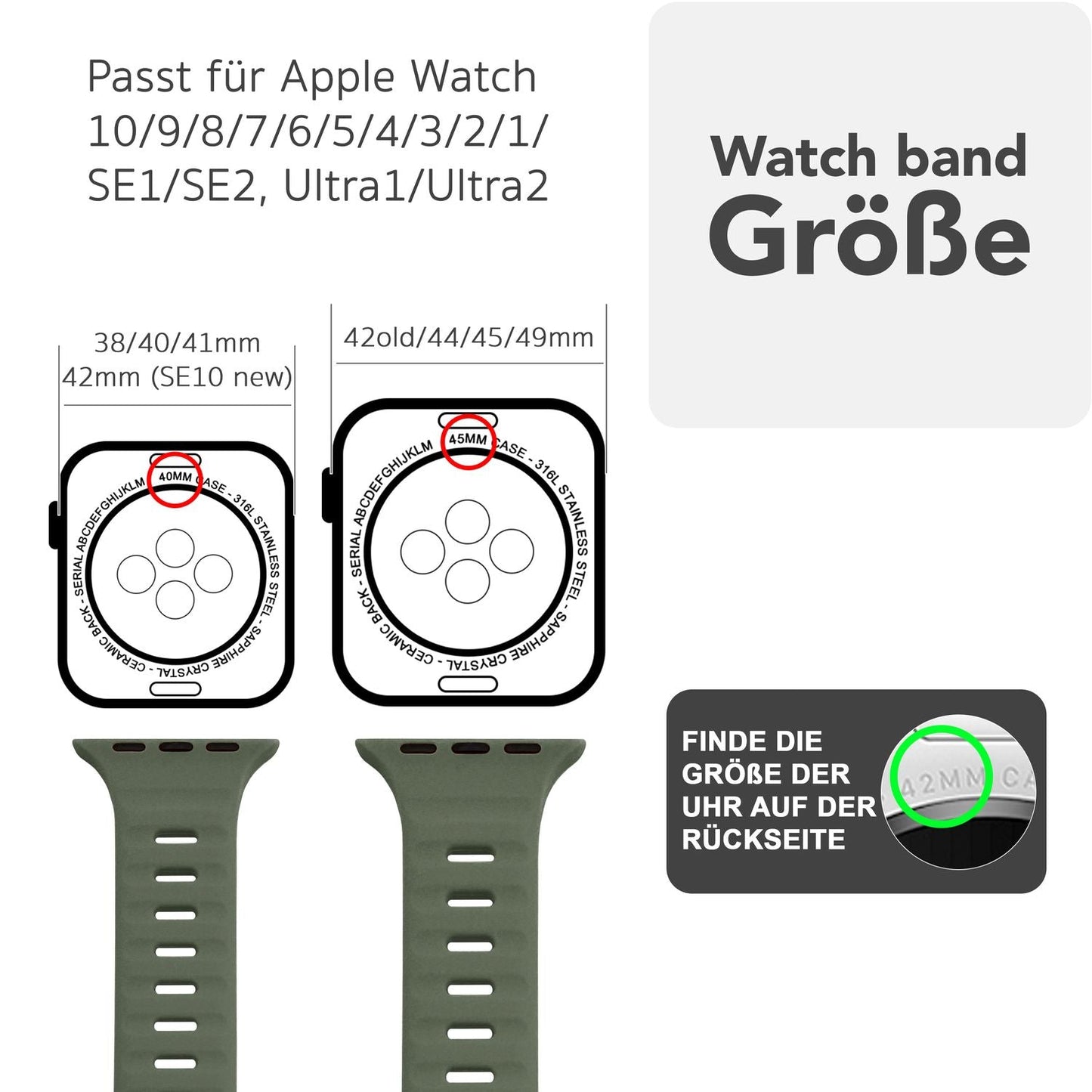 NALIA Motion Band fyrir Apple Watch SE/10/9/8/7/6/5/4/3/2/1, kassastærð 38/40/41/42 mm, mjúkt sílikon sportband með smellulás