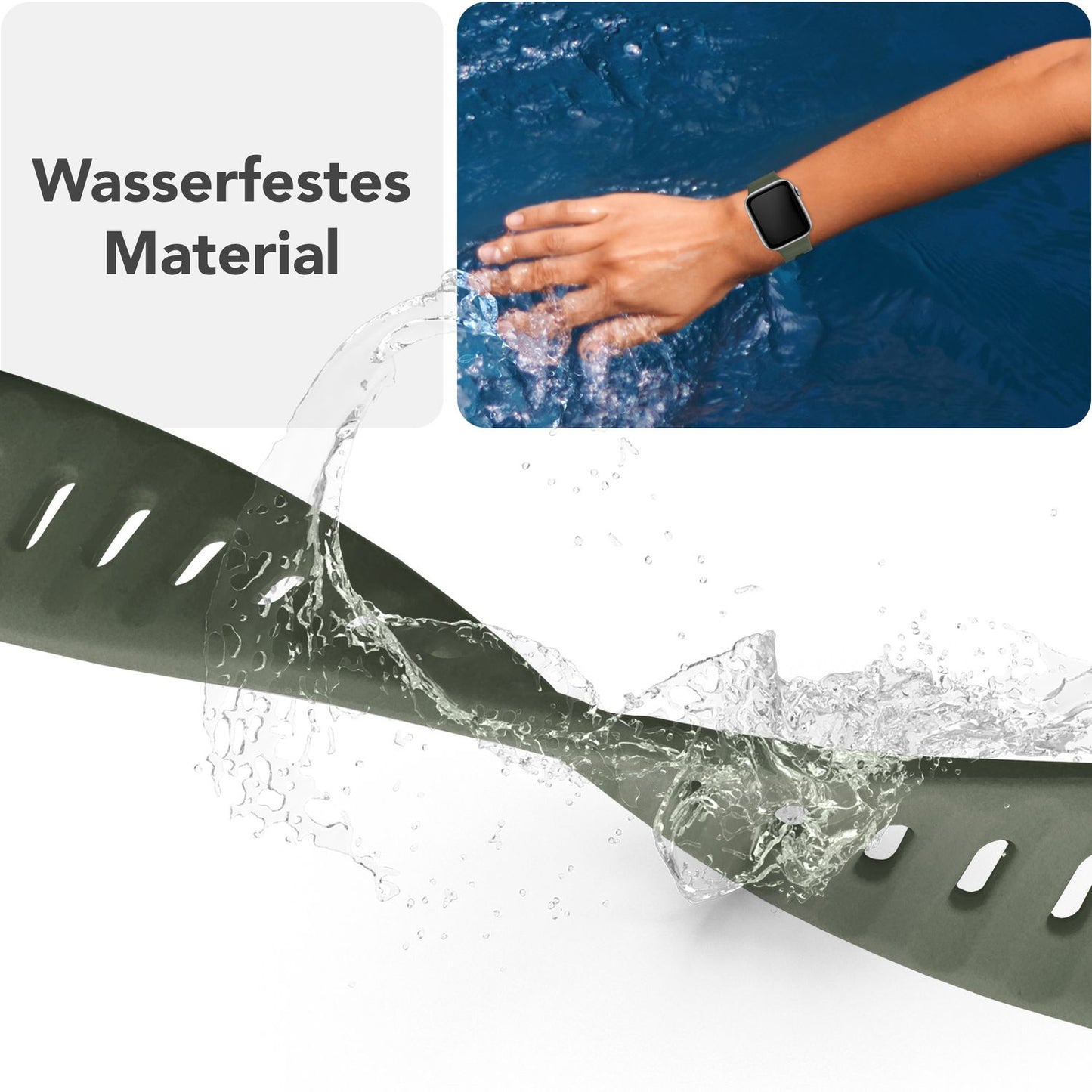 NALIA Motion Band fyrir Apple Watch SE/10/9/8/7/6/5/4/3/2/1, kassastærð 38/40/41/42 mm, mjúkt sílikon sportband með smellulás