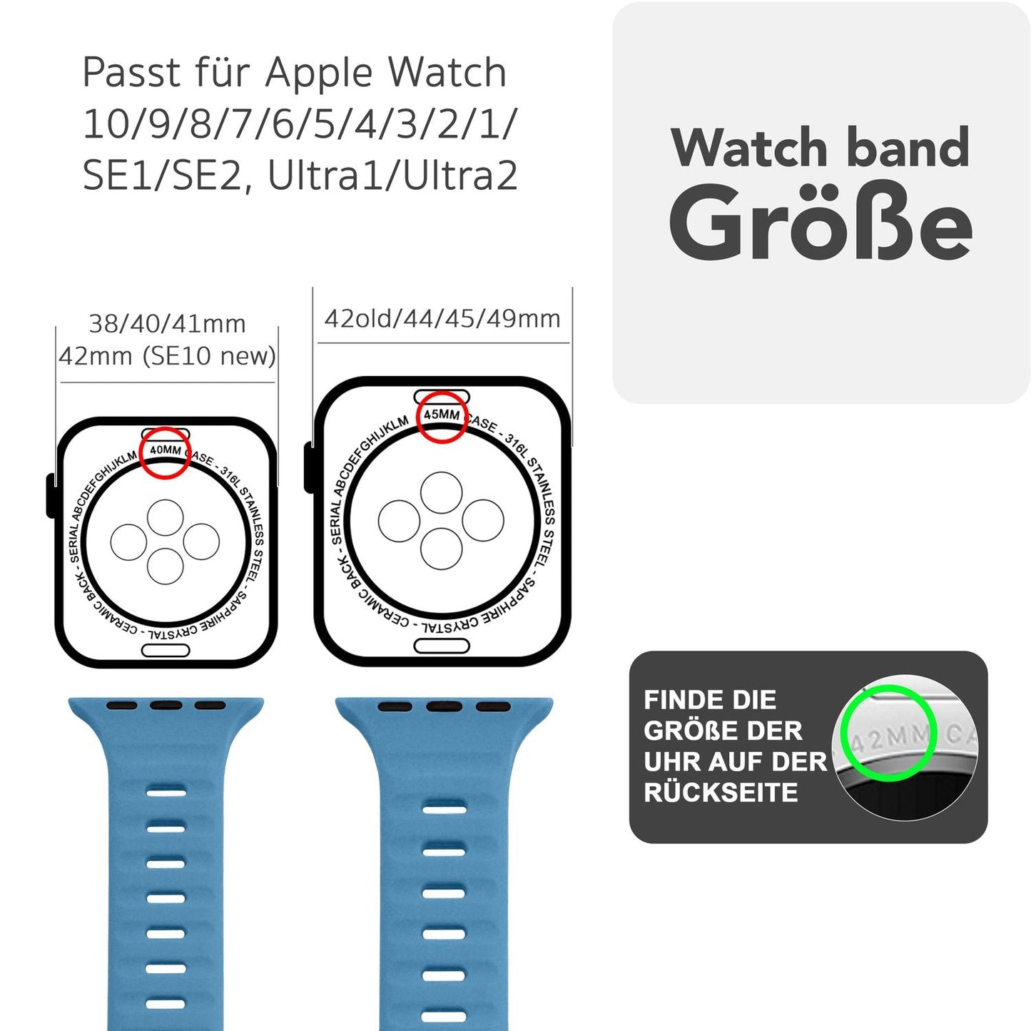 NALIA Motion Band for Apple Watch Ultra/SE/10/9/8/7/6/5/4/3/2/1, Case Size 42/44/45/46/49mm, Soft Silicone Replacement Sport Band with Snap-on Closure