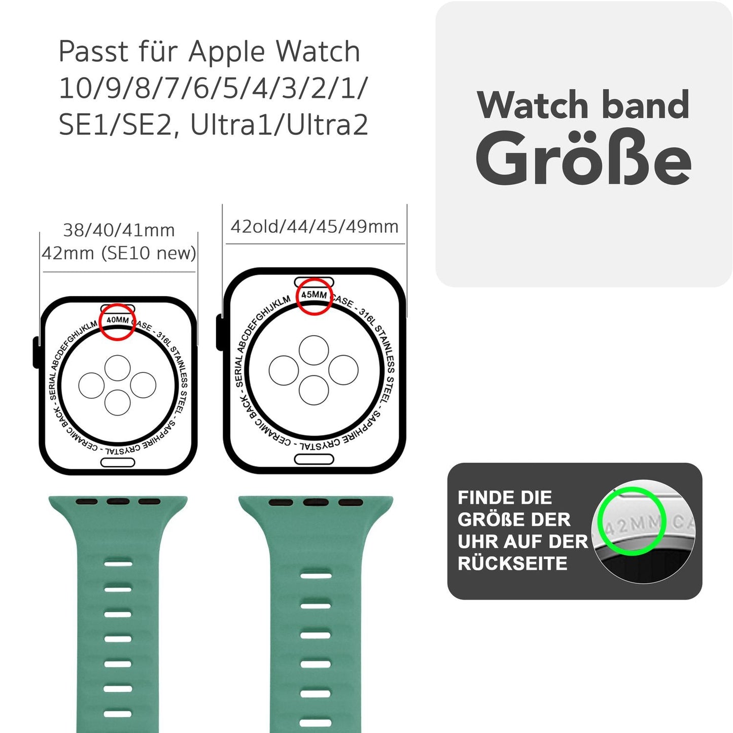 NALIA Motion Band for Apple Watch Ultra/SE/10/9/8/7/6/5/4/3/2/1, Case Size 42/44/45/46/49mm, Soft Silicone Replacement Sport Band with Snap-on Closure